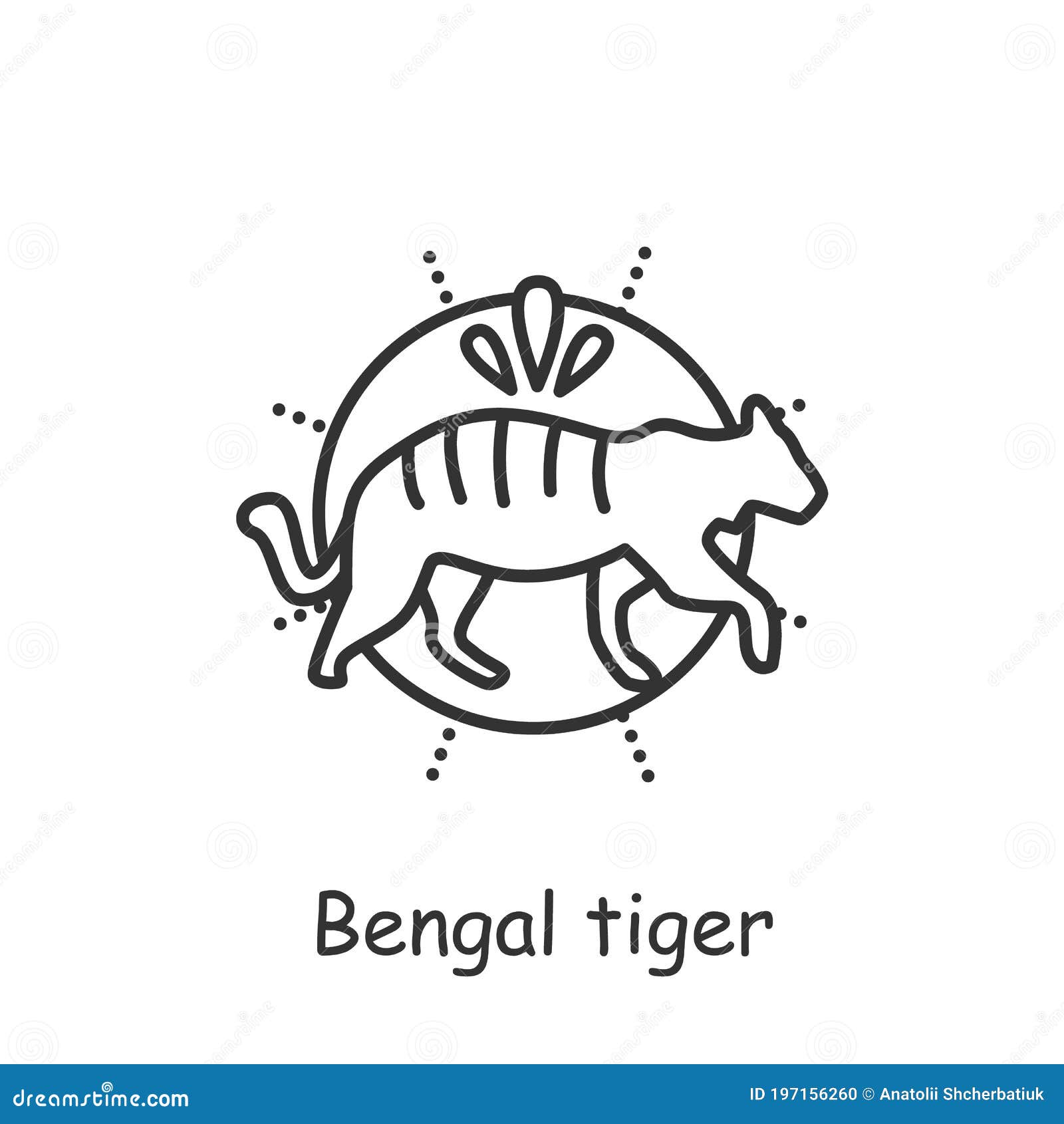 Bengal Tiger Line Icon. Editable Illustration Stock Vector - Illustration  of icon, greenpeace: 197156260