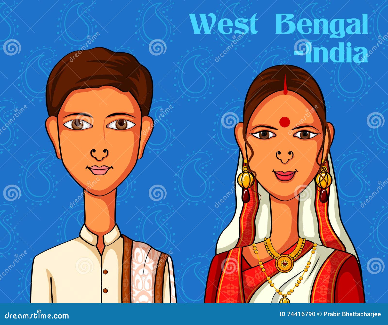 Dancing Bengali Couple Stock Illustration - Download Image Now - Men,  Cultures, Dhoti - iStock