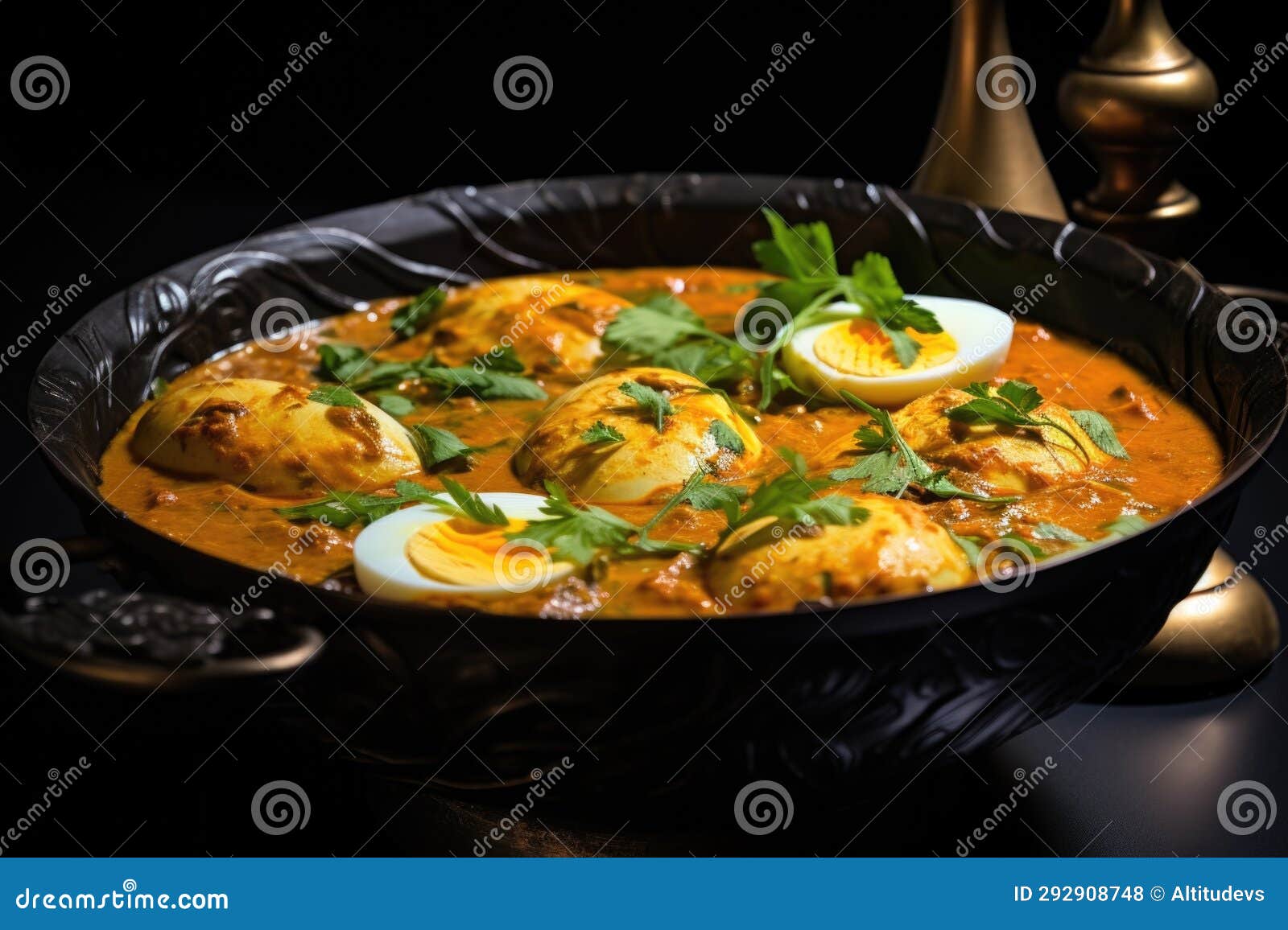 Bengali Egg Curry in a Black Bronze Bowl Stock Photo Image of cuisine