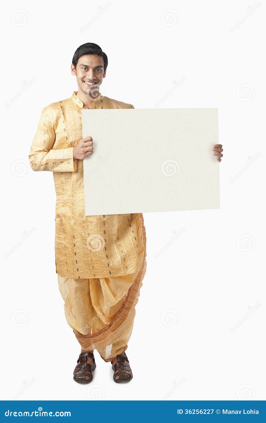 Bengali Man Holding a Blank Placard Stock Image Image of copy, studio