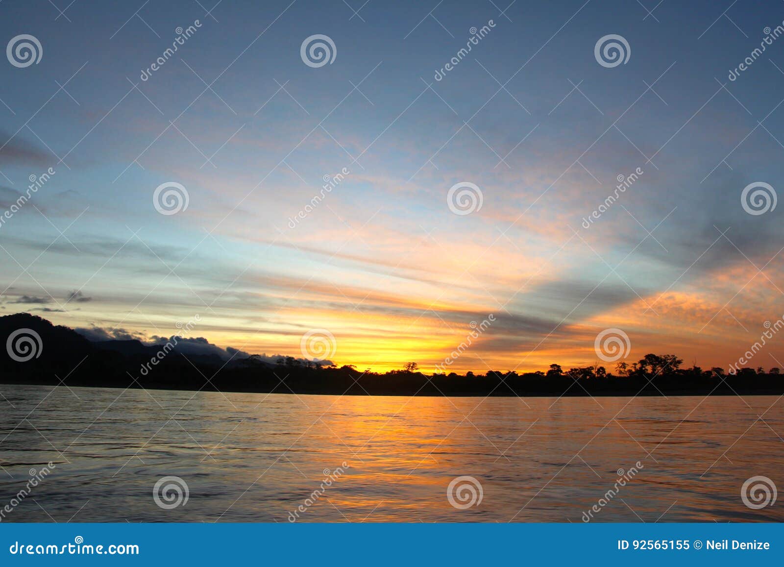 the beni river on sunset