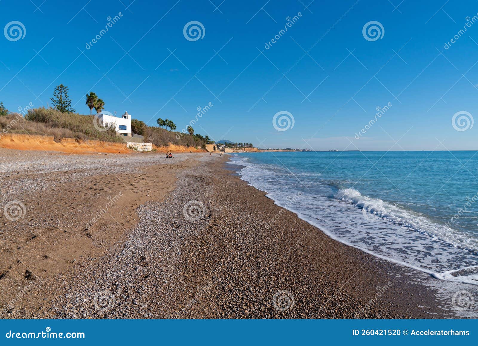 benicarlo beach spain near alegria del mar camping blue sky and sea