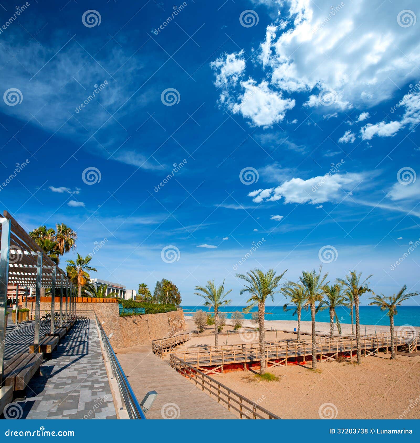 benicasim in castellon benicassim beach at mediterranean