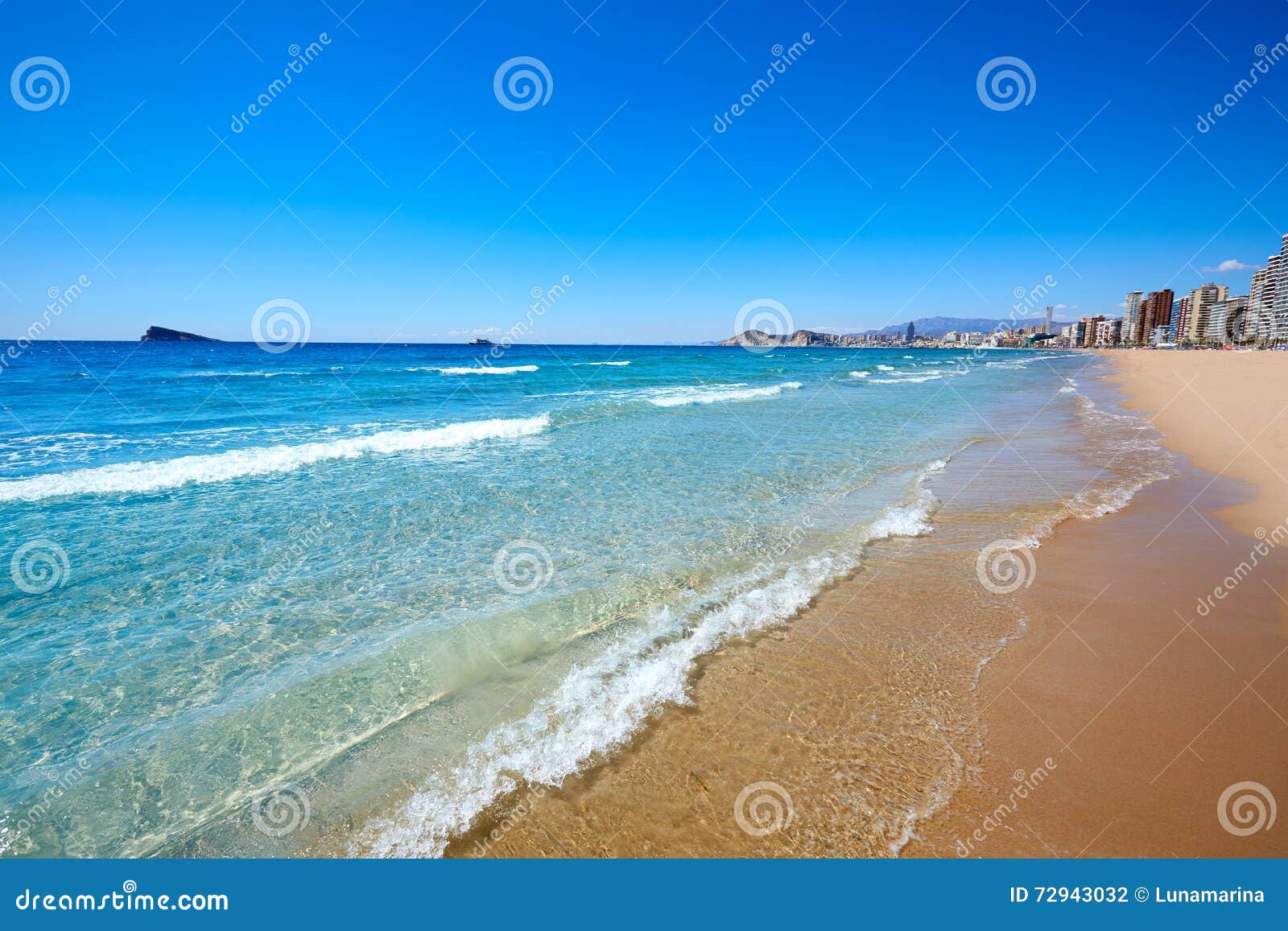 benidorm levante beach in alicante spain