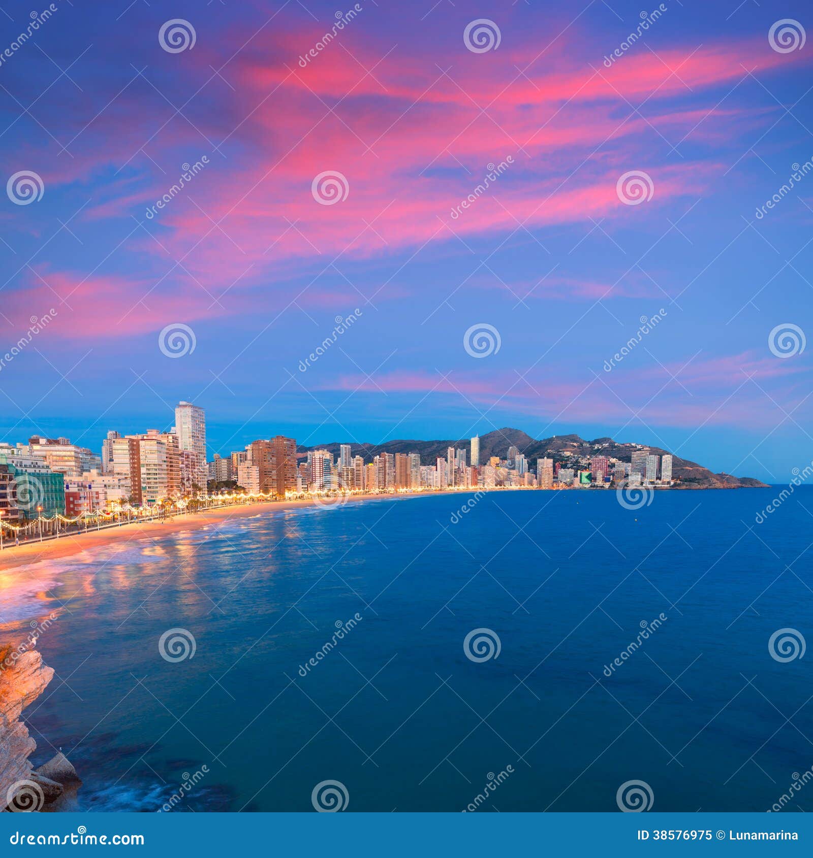 benidorm sunset alicante playa de levante beach