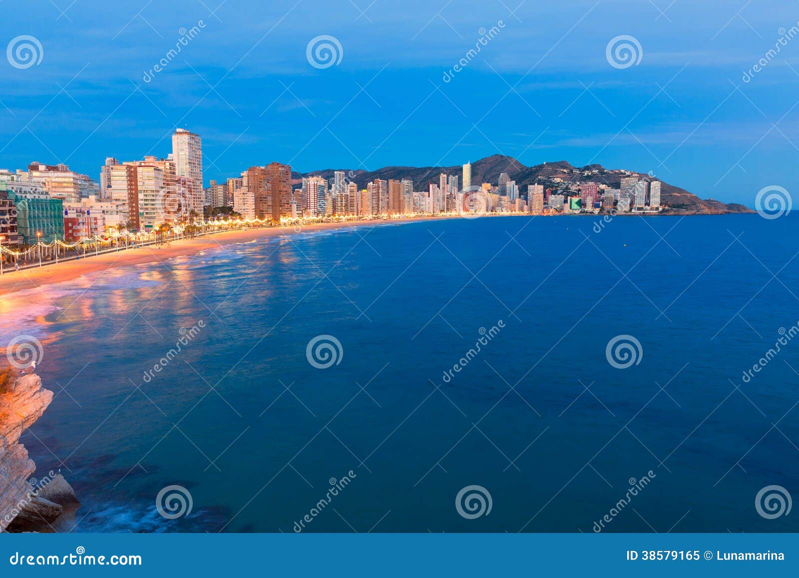 benidorm sunset alicante playa de levante beach