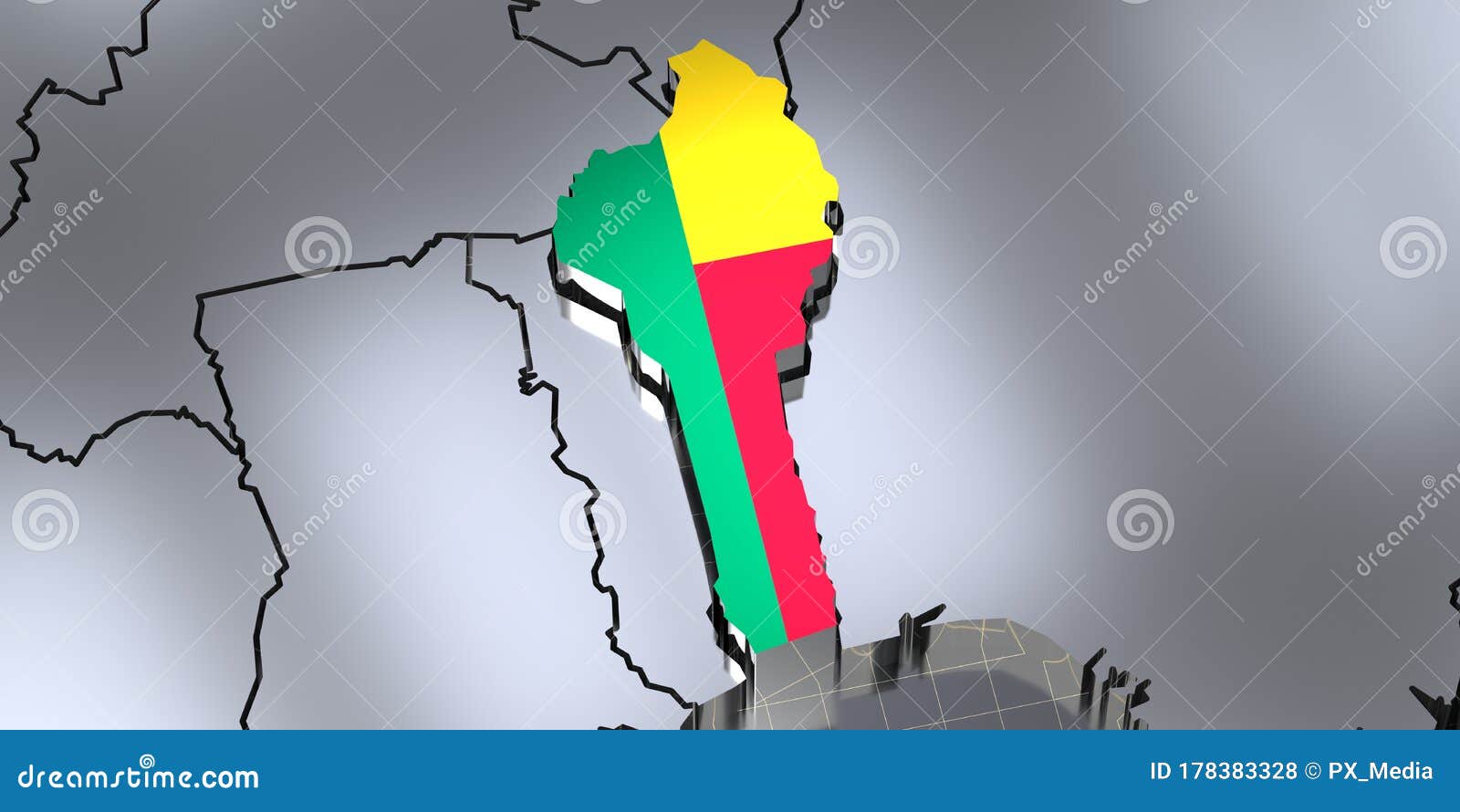 Benin - borders and flag stock illustration. Illustration of ...