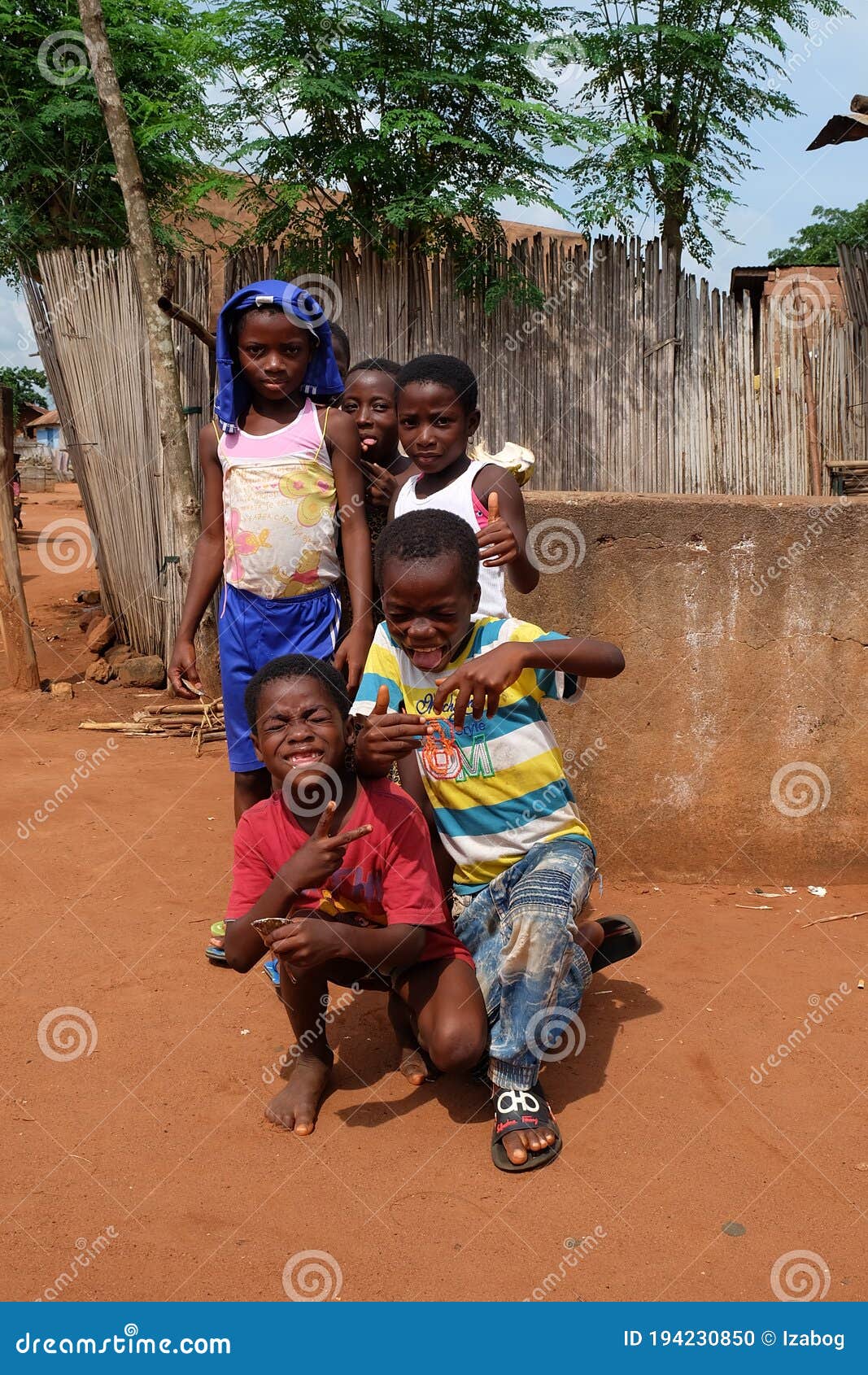 Benin, February 2020 - Happy Children in an African Village Editorial Image  - Image of child, ethnic: 194230850