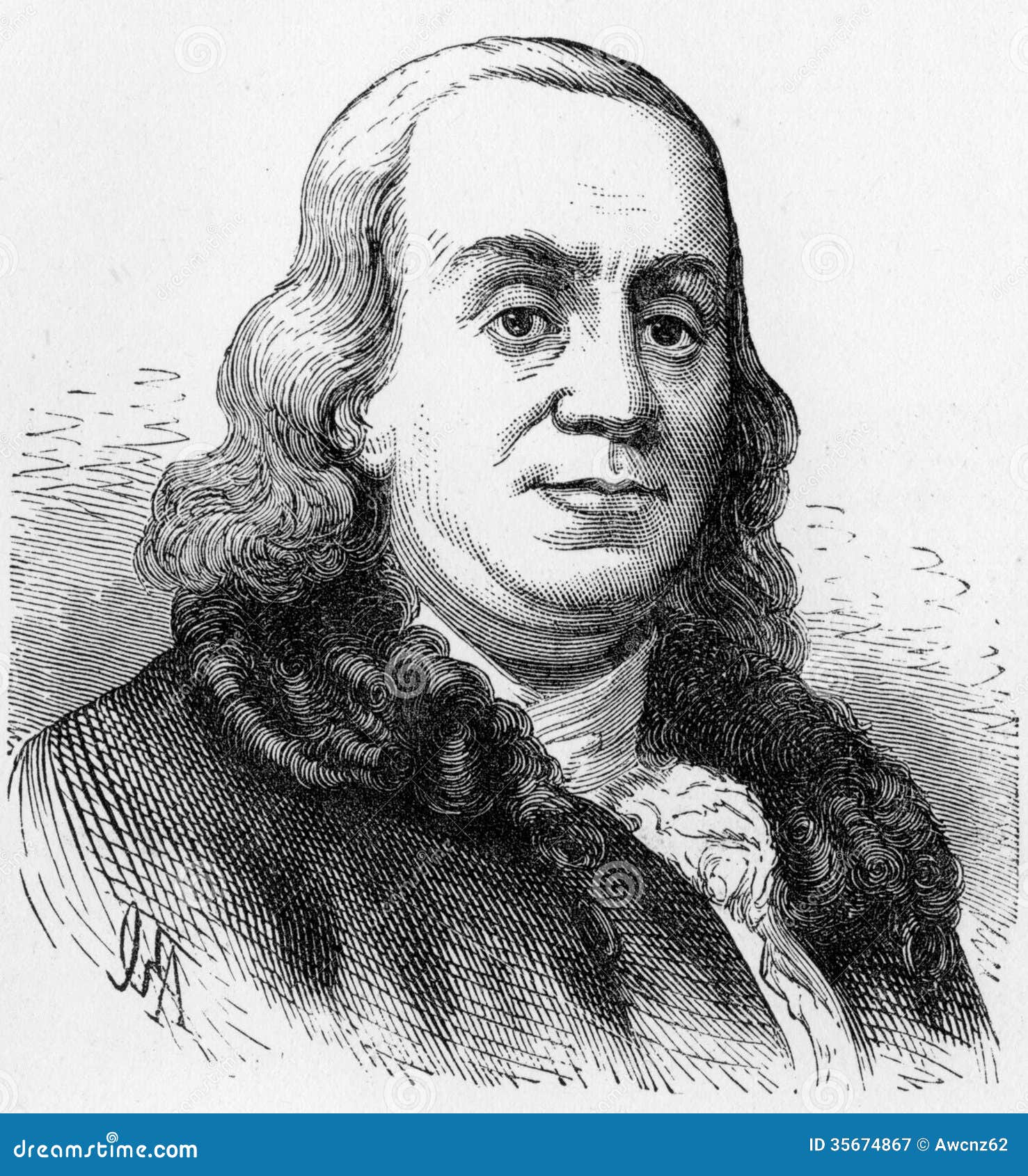 Benjamin Franklin Vector Cartoon Illustration