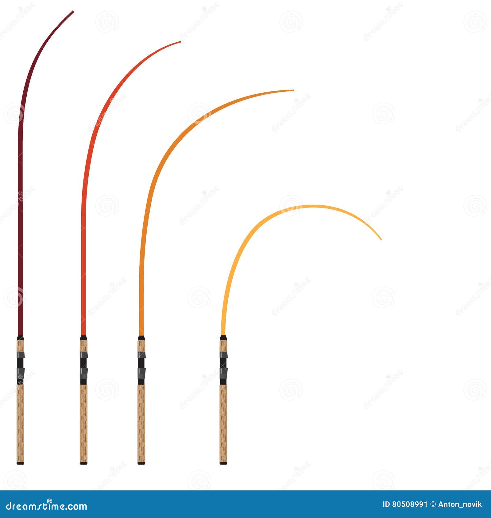Bent Fishing Rod Vector Illustration Stock Vector - Illustration of angle,  pole: 80508991