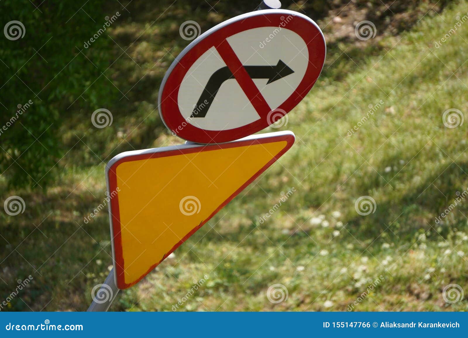 Bent Road Sign, Bent Post. Traffic Regulations Stock Photo Image of