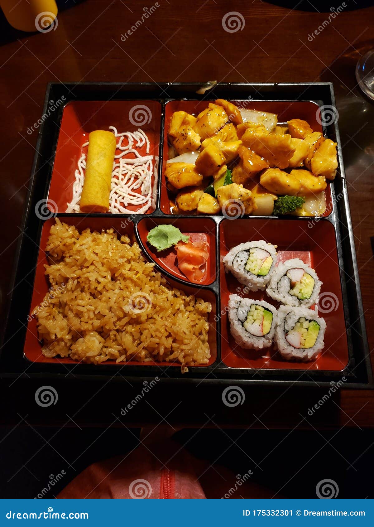 Bento Box Restaurant Sushi Rice Japanese Imagen de archivo Imagen de sushi, japonés 175332301