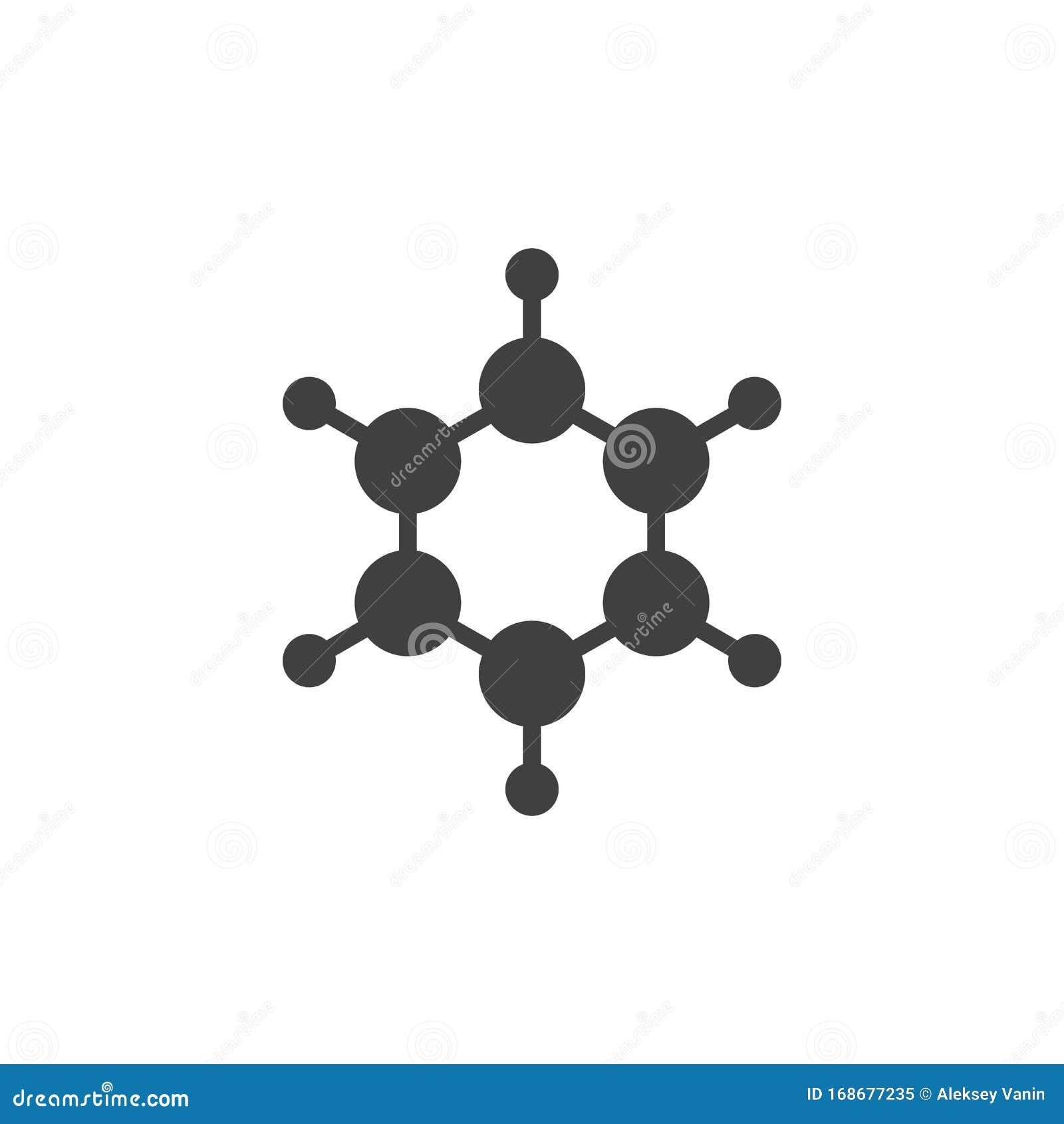 Benzene Molecular Structure On White Background Royalty-Free Stock ...