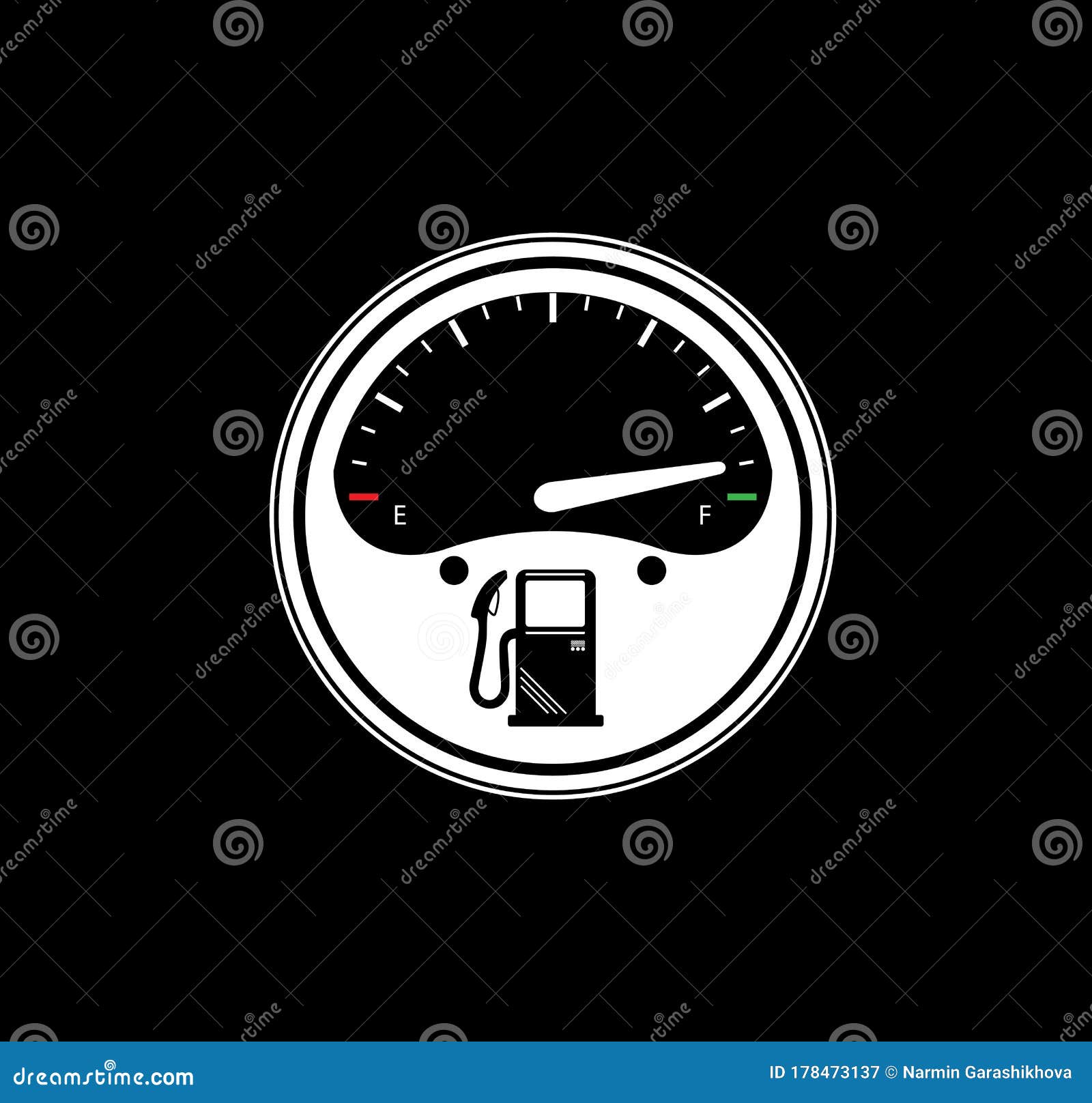Fuel Indicator. Full Fuel Tank Concept. Fuel Consumption Concept. Fuel