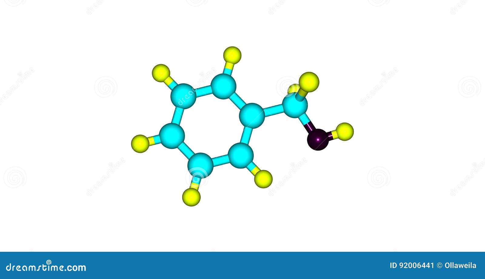 Benzyl Alcohol, C7H8O Molecule. It Is Aromatic Alcohol, Is Used As
