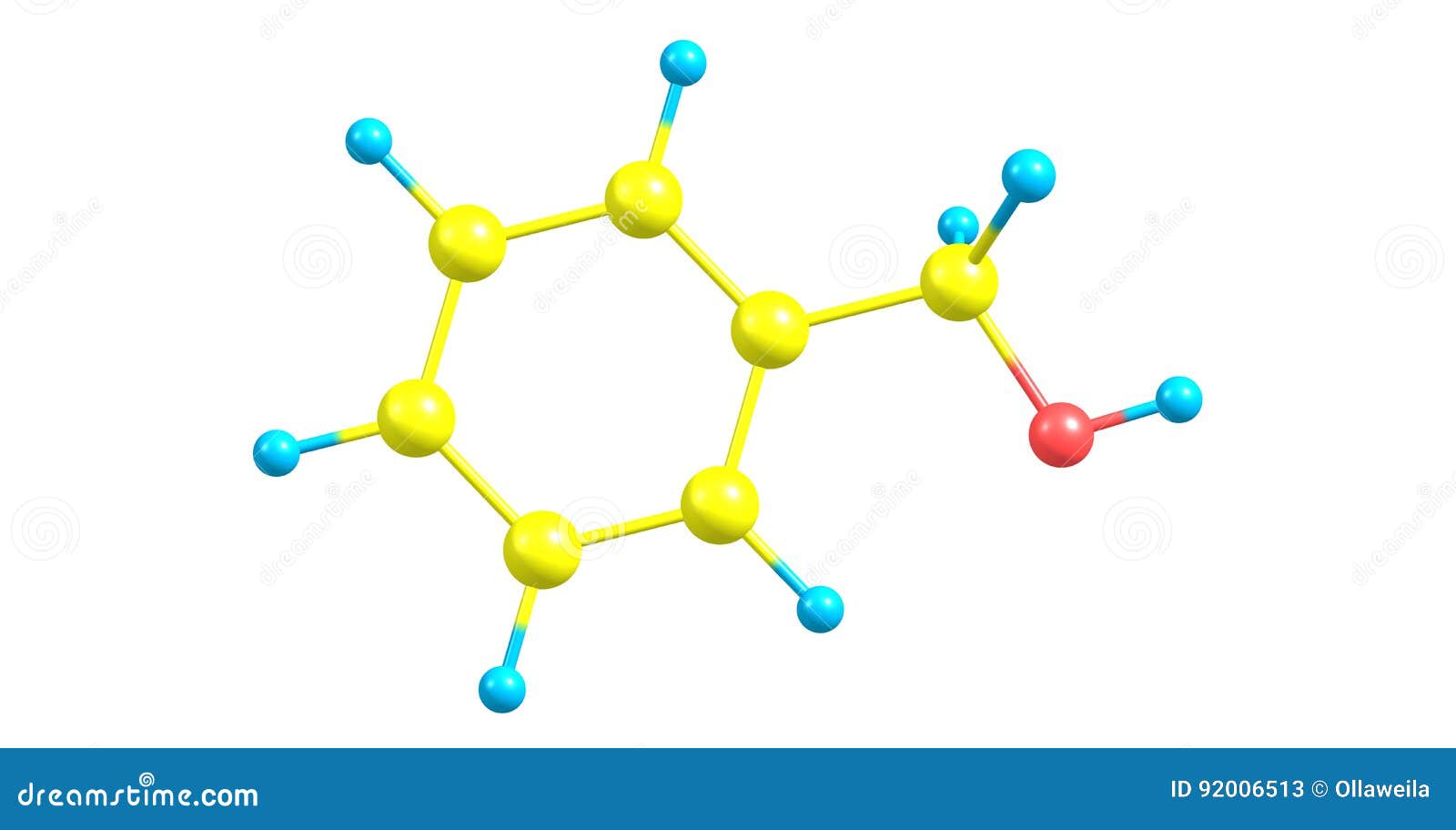 Benzyl Alcohol, C7H8O Molecule. It Is Aromatic Alcohol, Is Used As