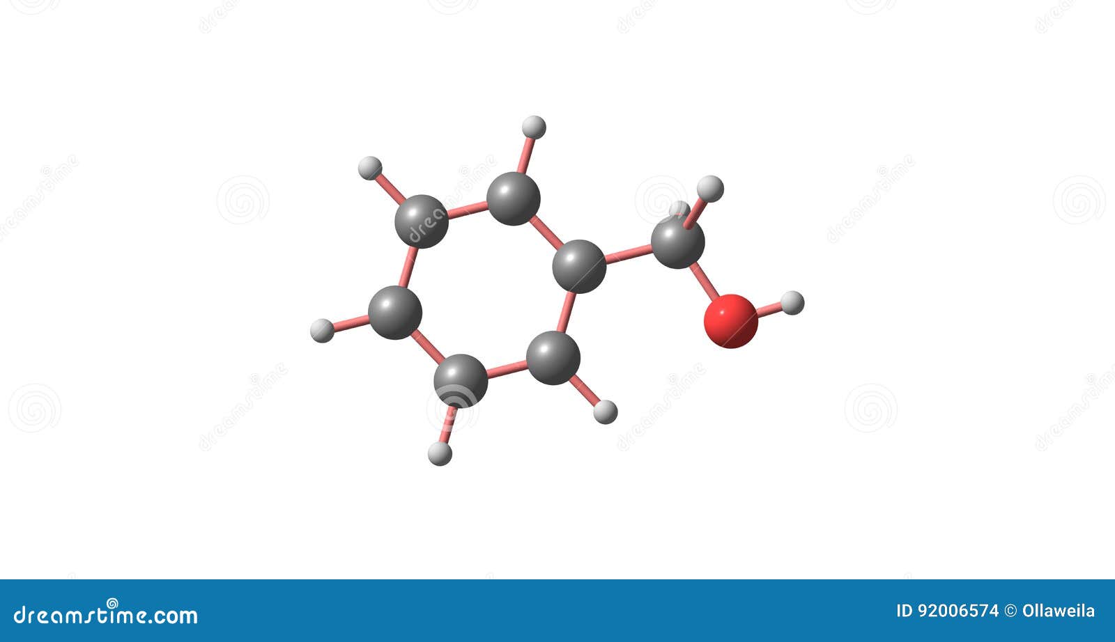 Benzyl Alcohol, C7H8O Molecule. It Is Aromatic Alcohol, Is Used As