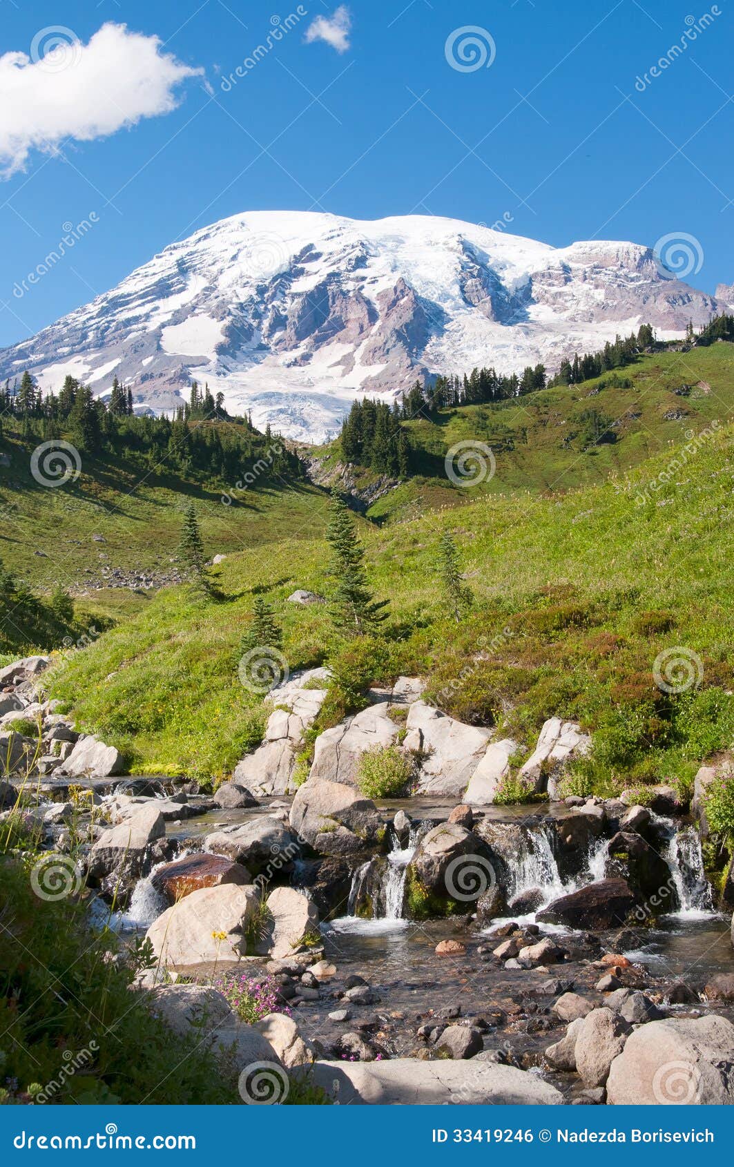 Berg regnerischer, Paradies-Tal, Skyline-Spur, Gletscher