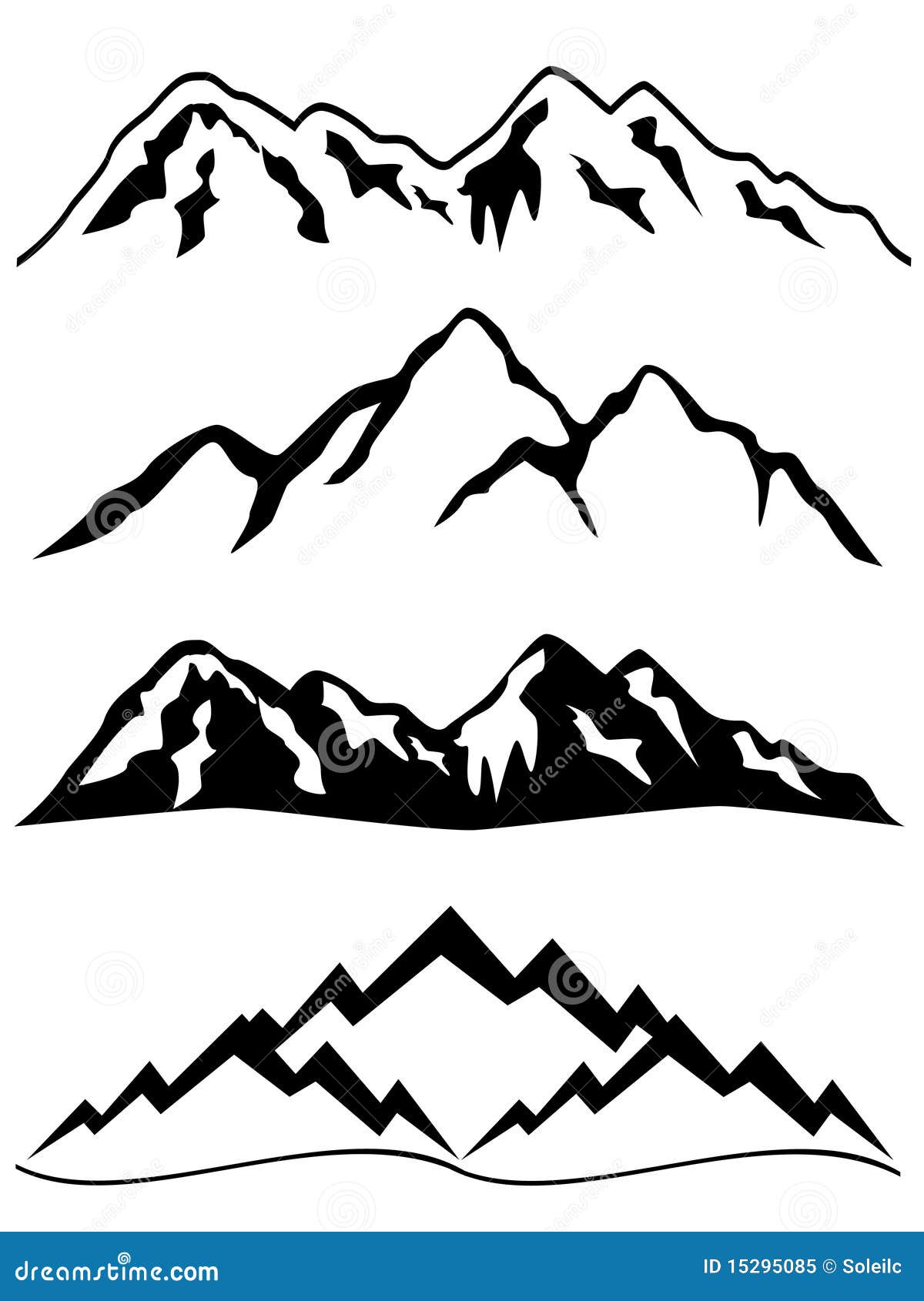 Berge mit Schnee vektor abbildung. Illustration von vektor - 15295085