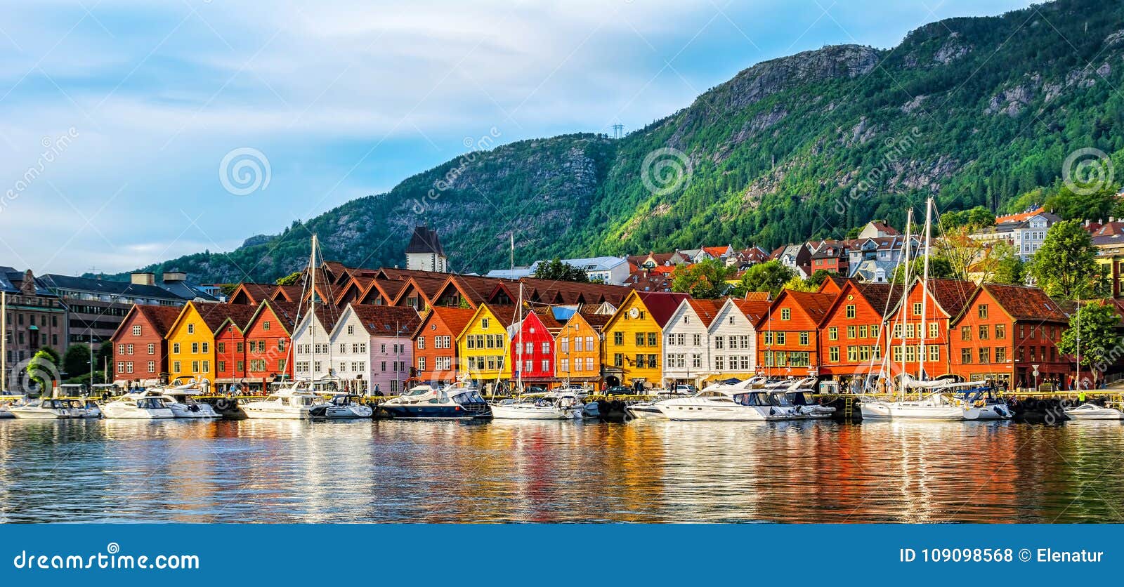 bergen, norway. view of historical buildings in bryggen- hanseatic wharf in bergen, norway. unesco world heritage site