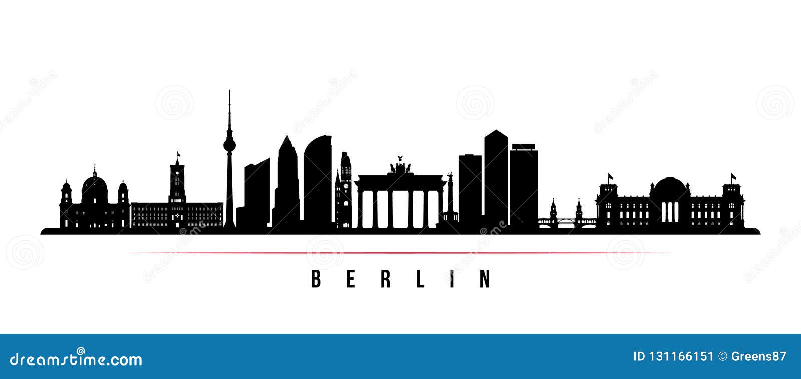 berlin city skyline horizontal banner.