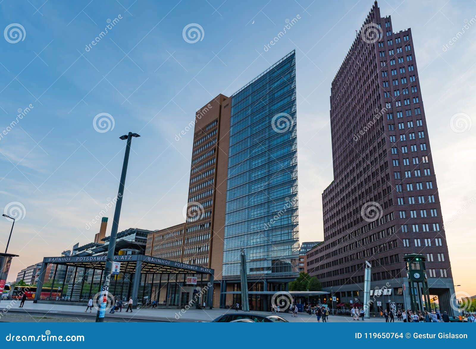 Potsdamer Platz Square with Modern Architecture Editorial Stock Image