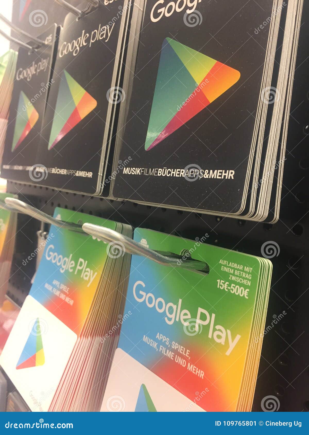 Google play gift cards editorial photo. Image of google - 109765801