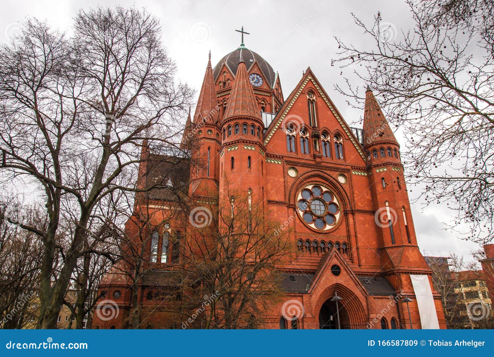Berlin Germany Historic Red Brick Church Stock Image Image of