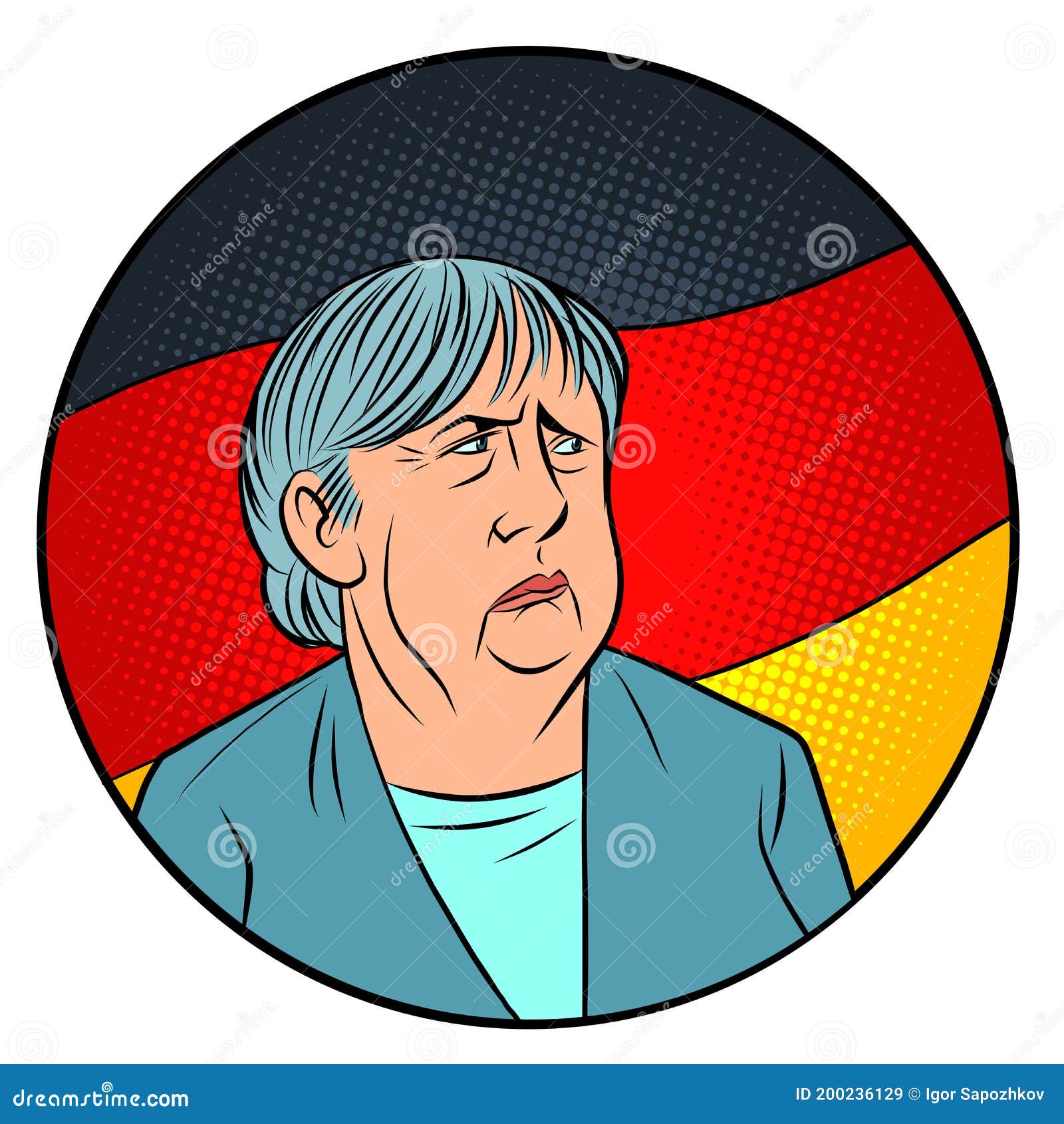 Angela Merkel Portrait Sketch Cartoon Vector ...