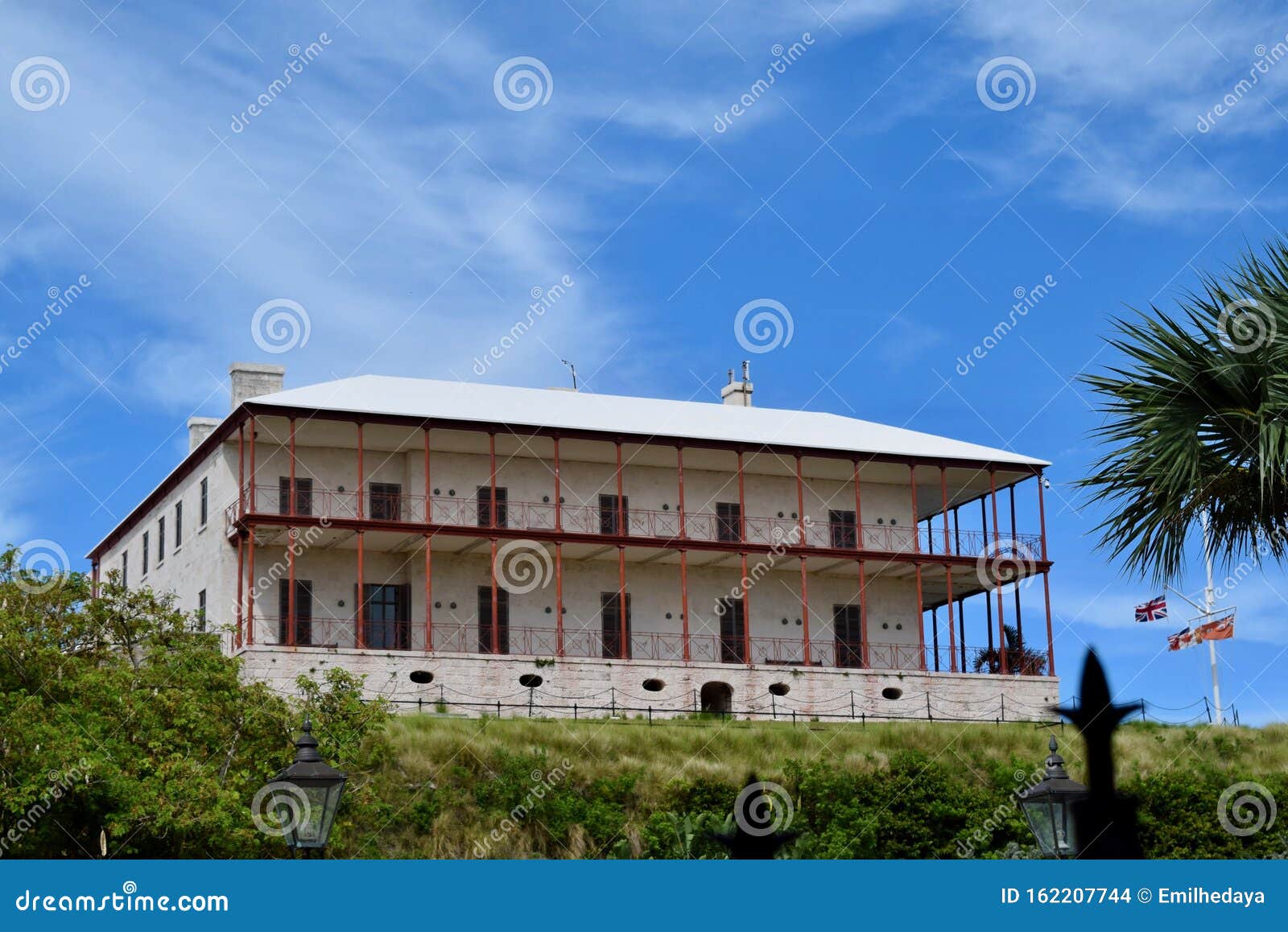 Bermuda Commissioner`s House Viewed from Below Stock Photo Image of