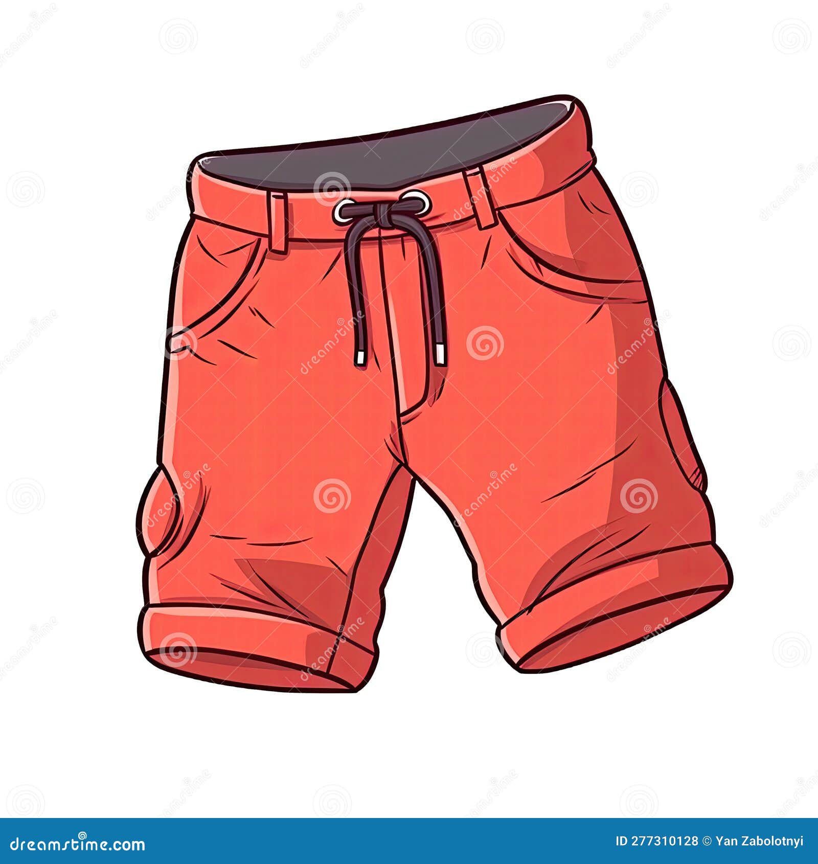 Bermuda Shorts in Cartoon Style Stiker on White Background on Isolated ...