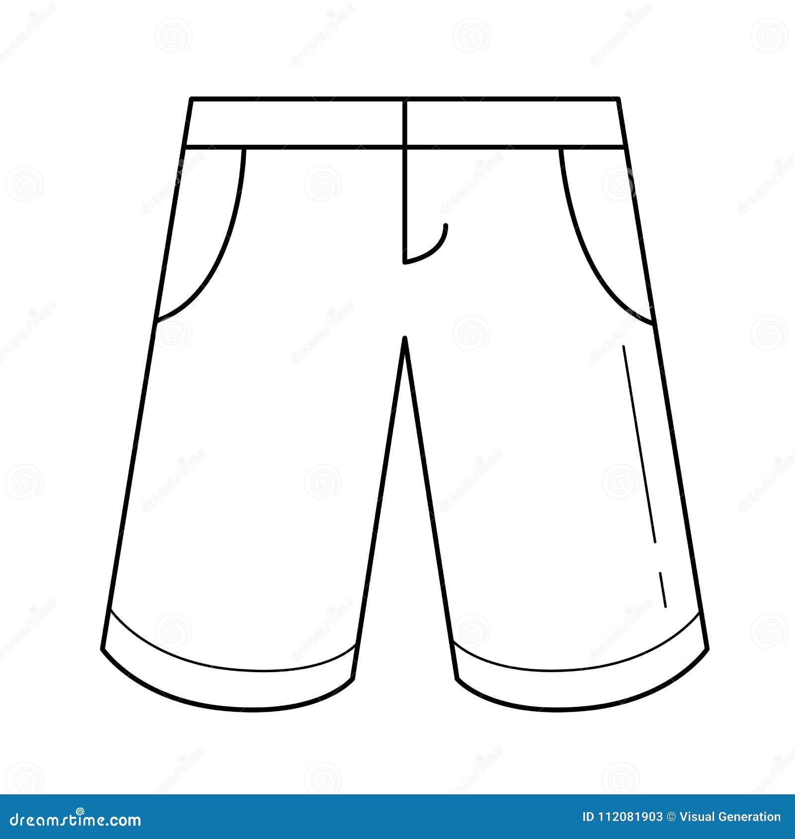 Bermuda Shorts Vector Line Icon. Stock Vector - Illustration of denim ...