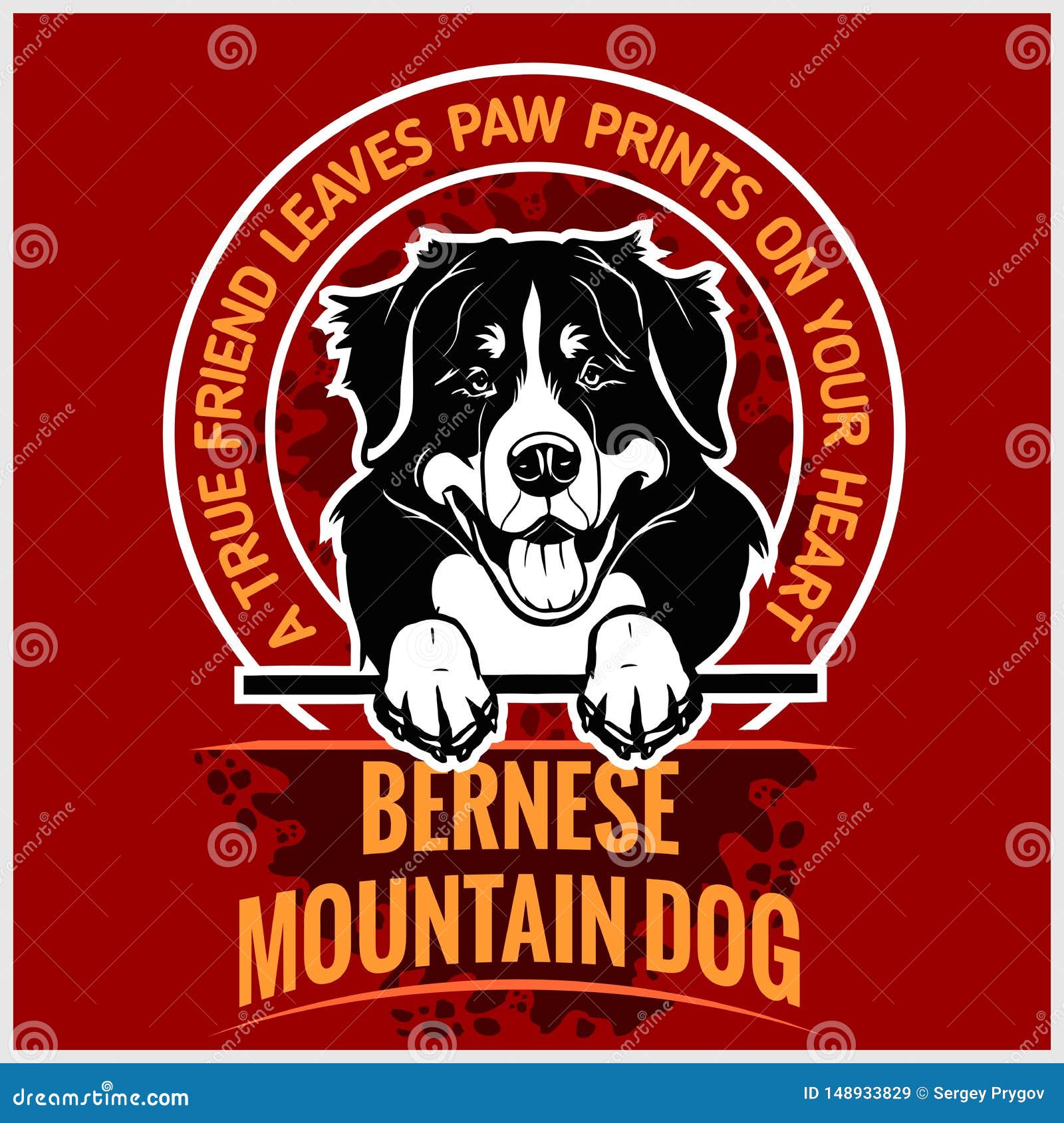 Bernese Mountain Dog - Vector Illustration for T-shirt, Logo and ...