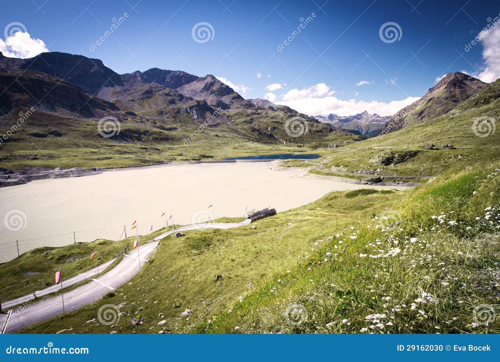 bernina mountain pass in swiss alps near st. moritz