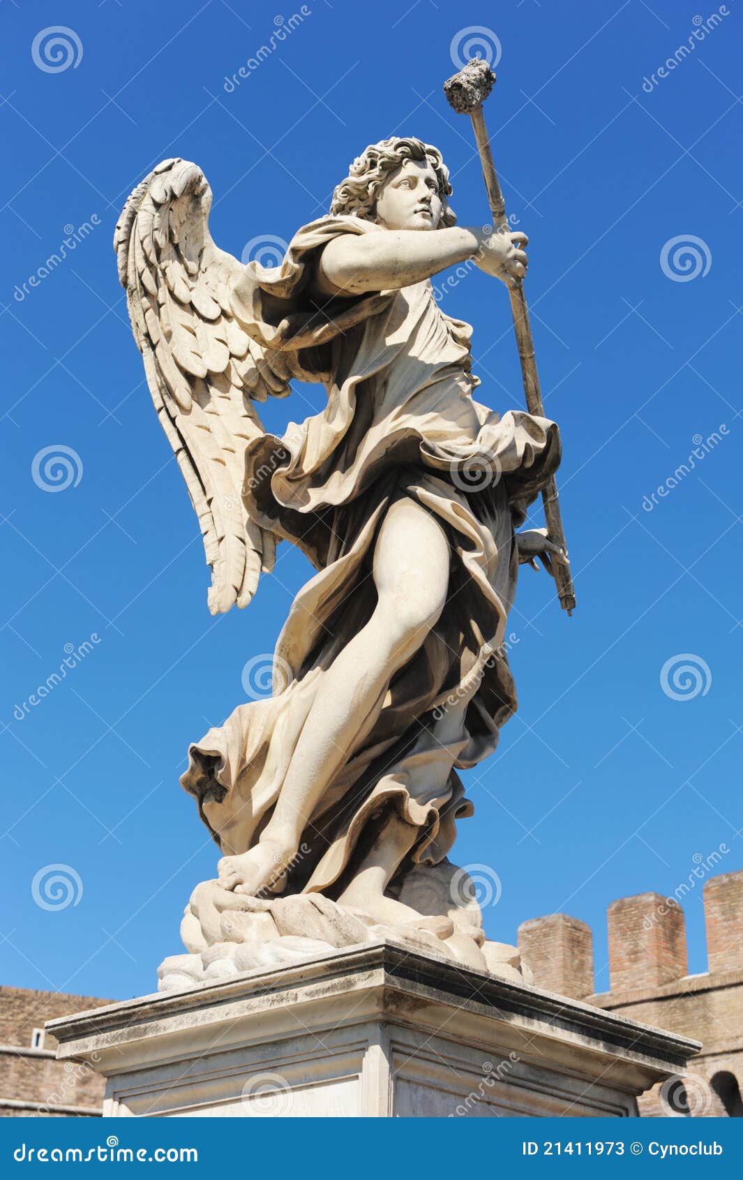 Bernini angel in Rome stock image. Image of tourism, sant 21411973