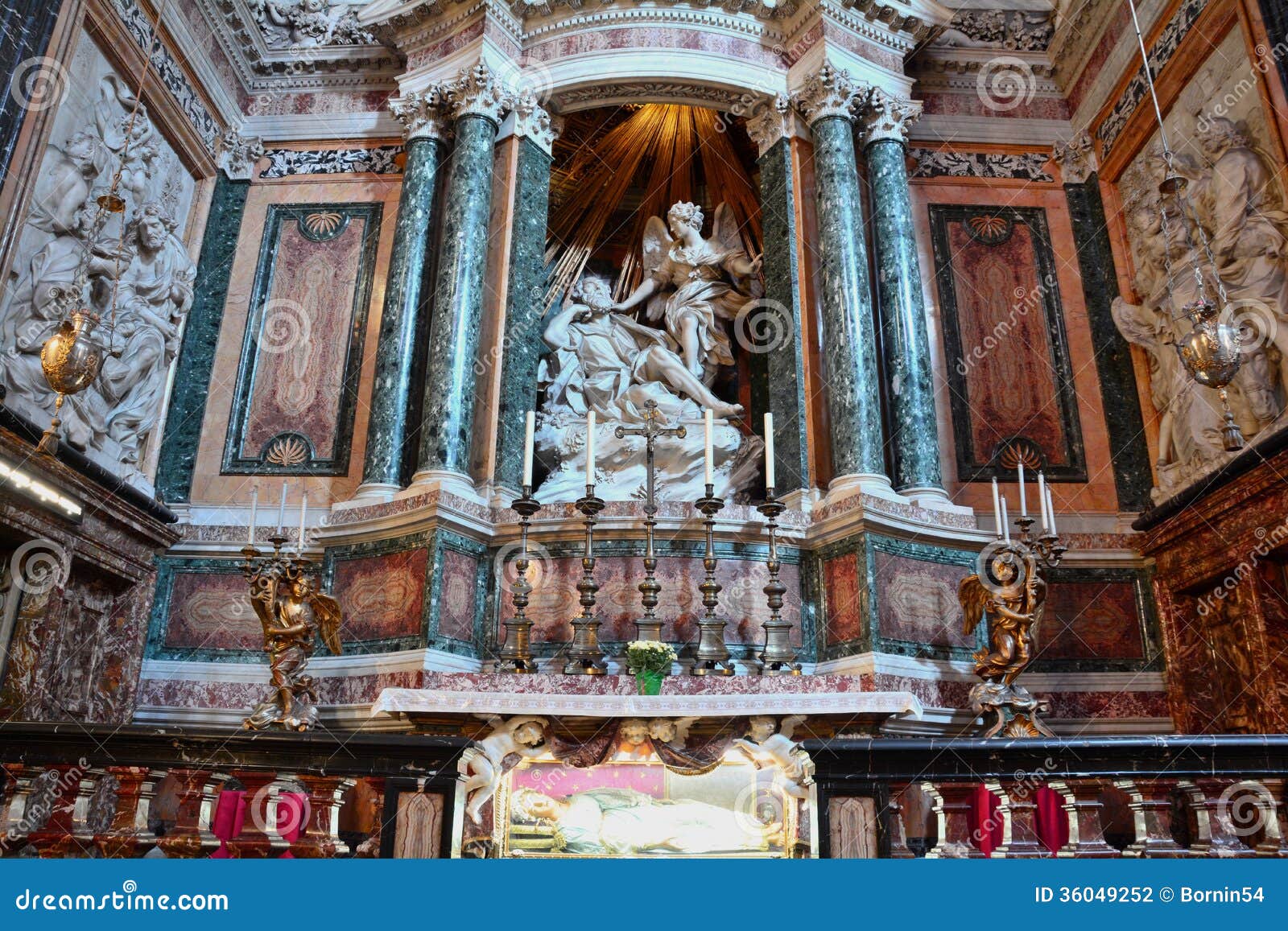 bernini sculpture in the church of santa maria della vittoria