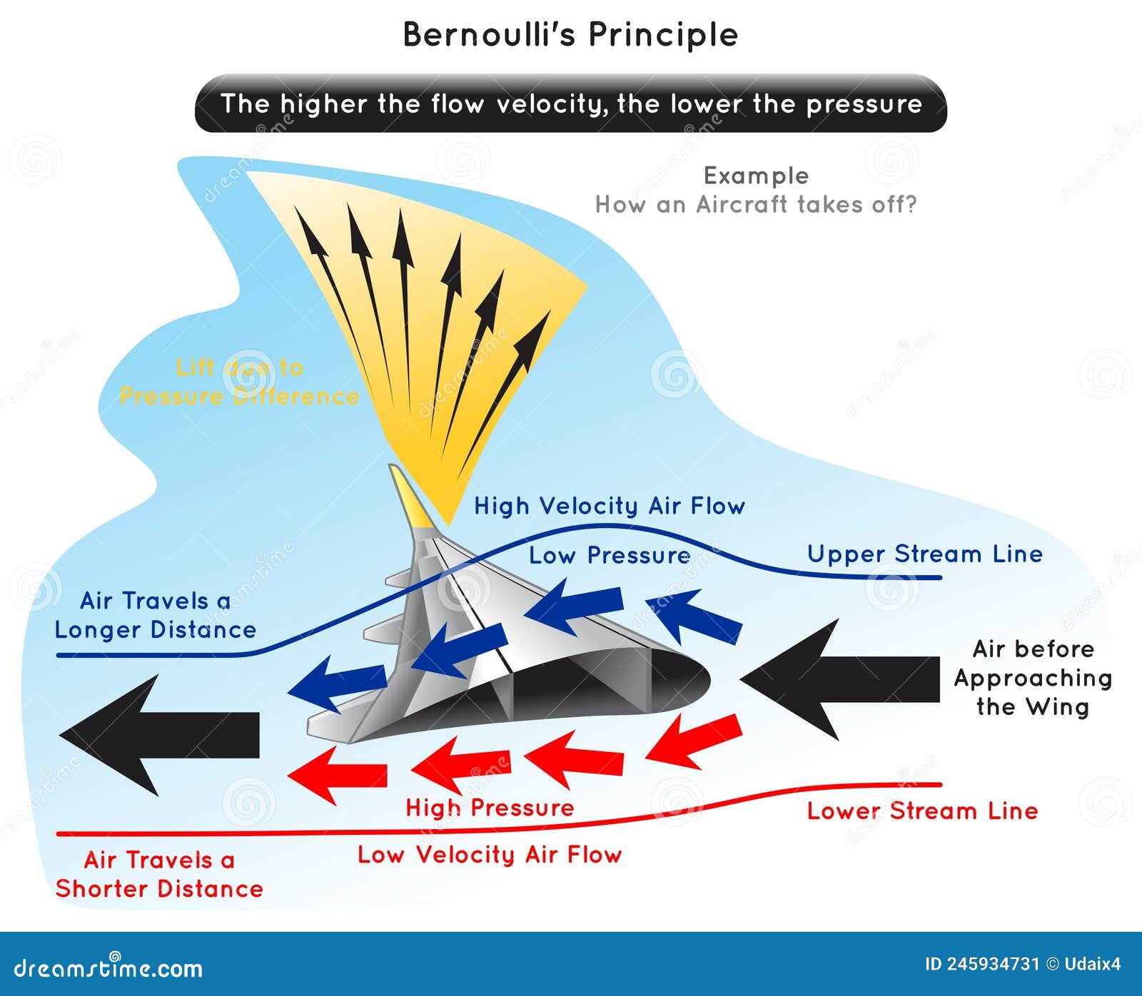 bernoulli principle infographic diagram with example