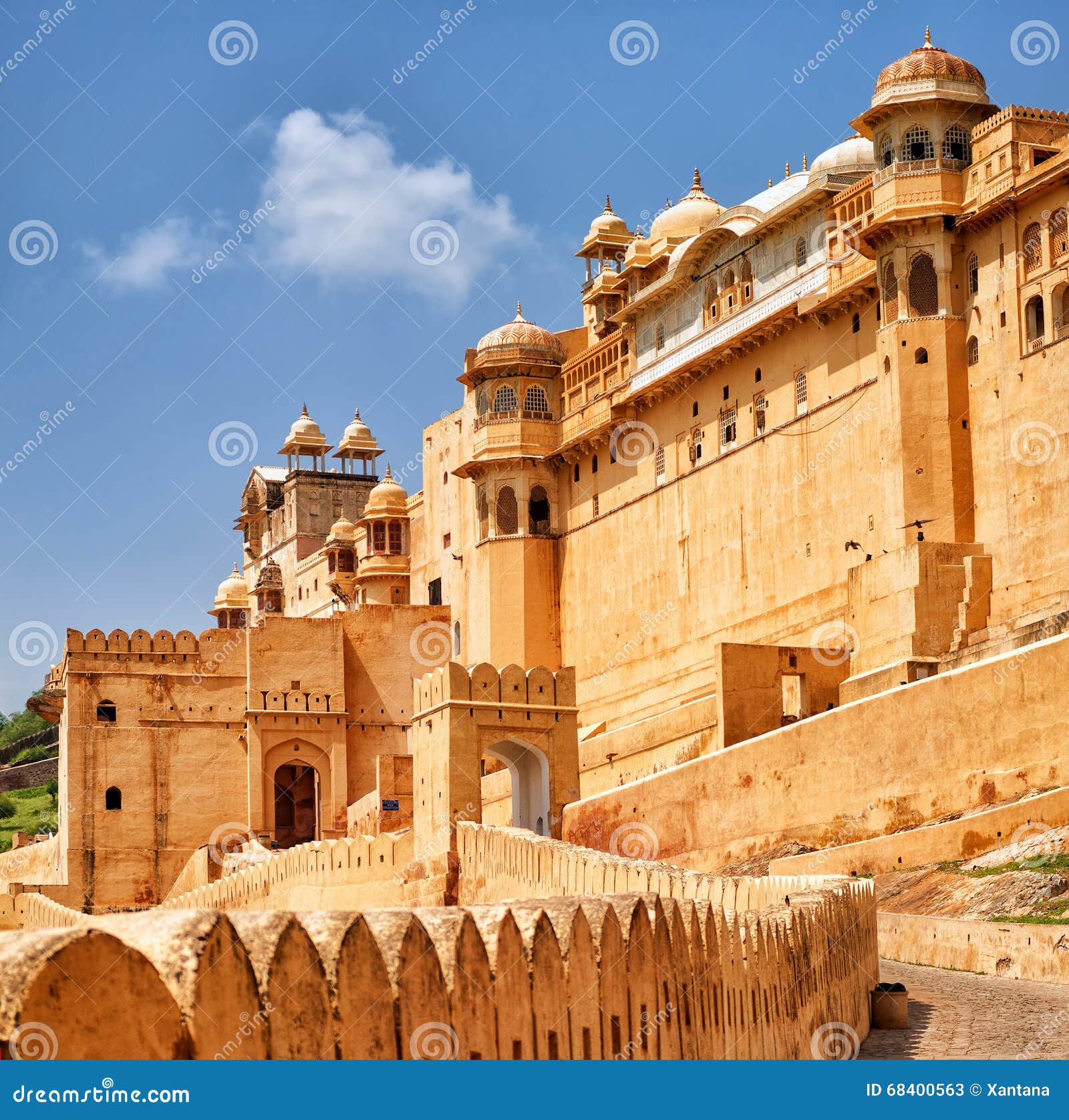 Bernsteinfarbiges Fort, Jaipur, Indien Stockbild - Bild ...