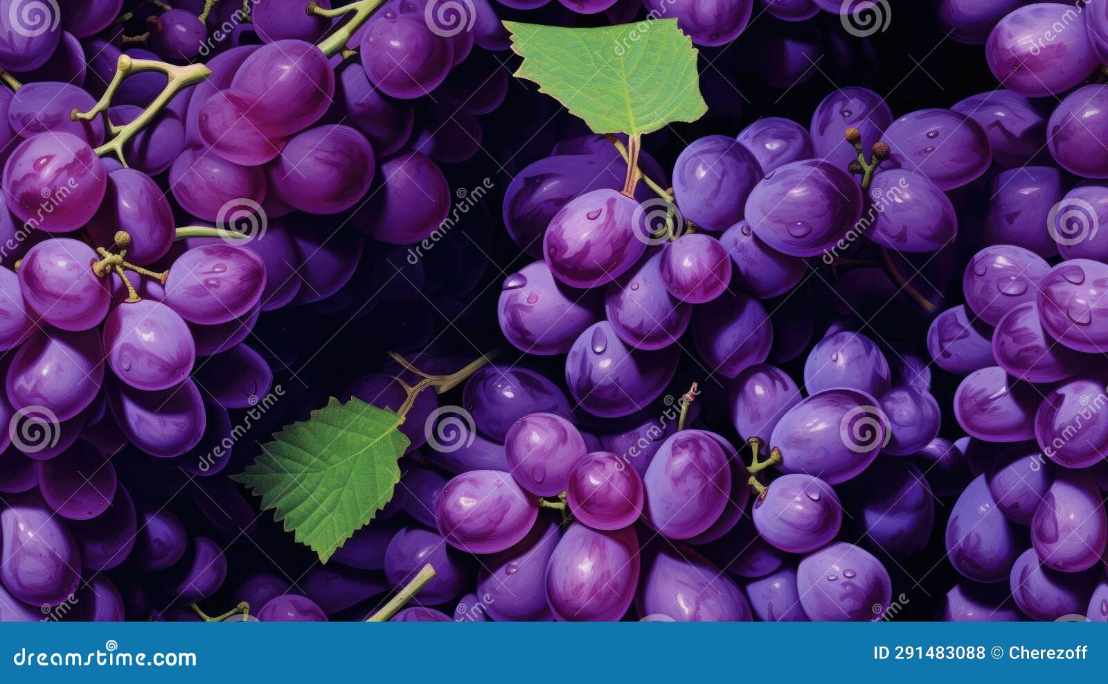 Grapes, berries and leaves stock illustration. Illustration of floral