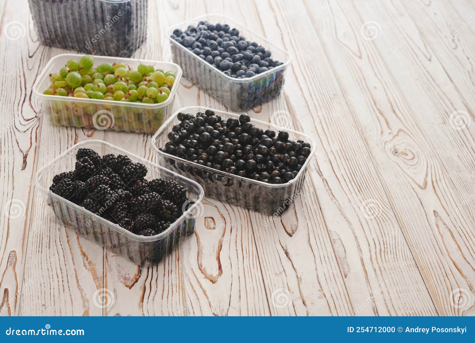 Berries in Plastic Containers, Food for Customers Stock Photo Image