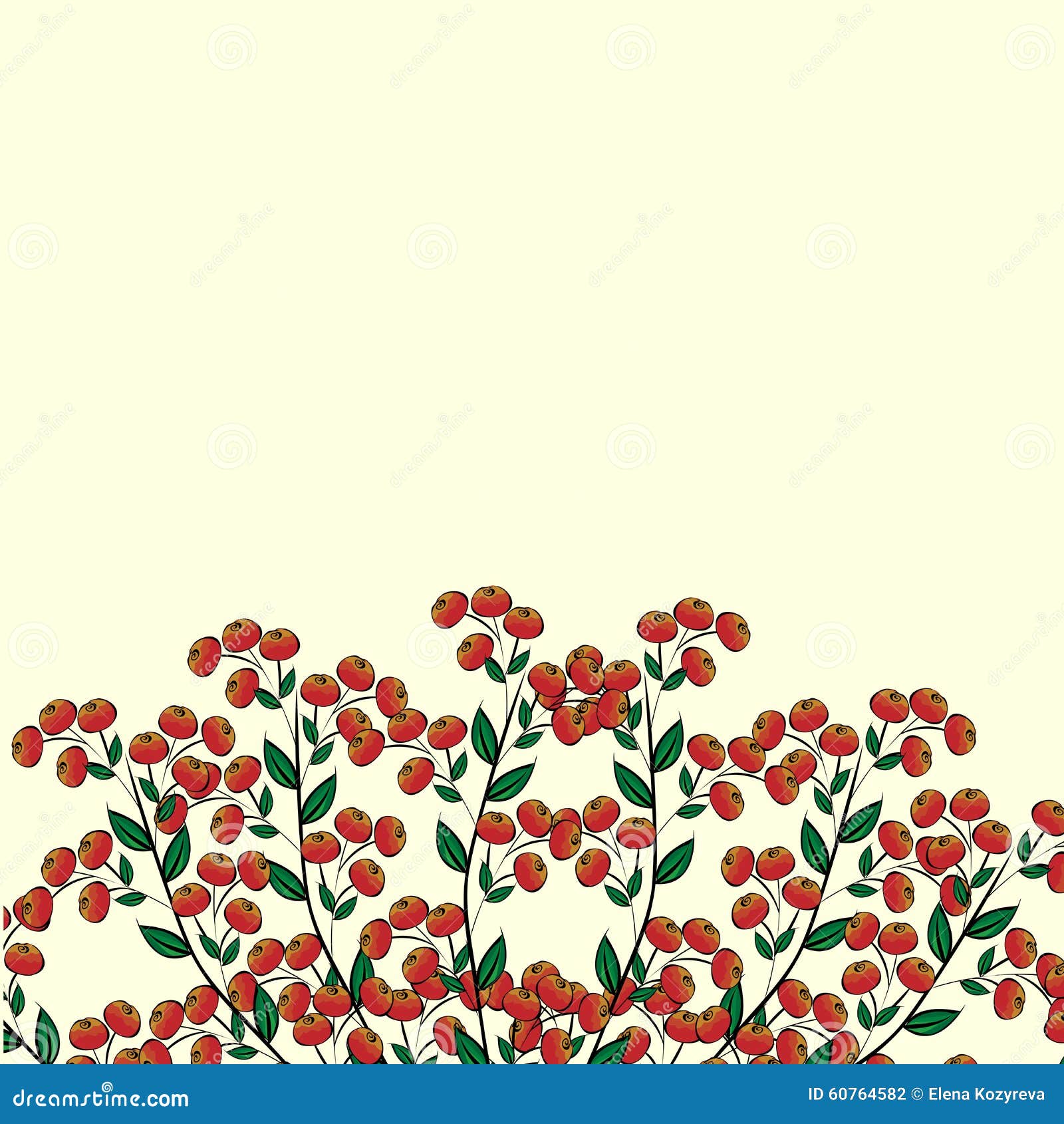 Berry Bush Rode Clusterberry Stock Illustratie Illustration of geel