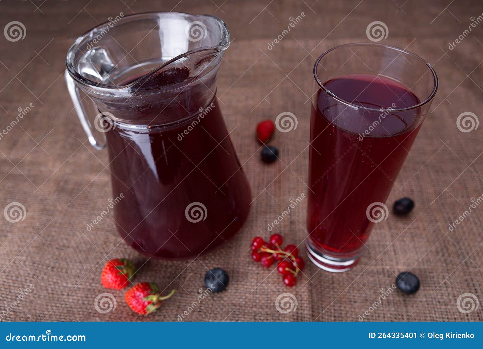 Berry Compote in a Glass , on Burlap Stock Image Image of compote