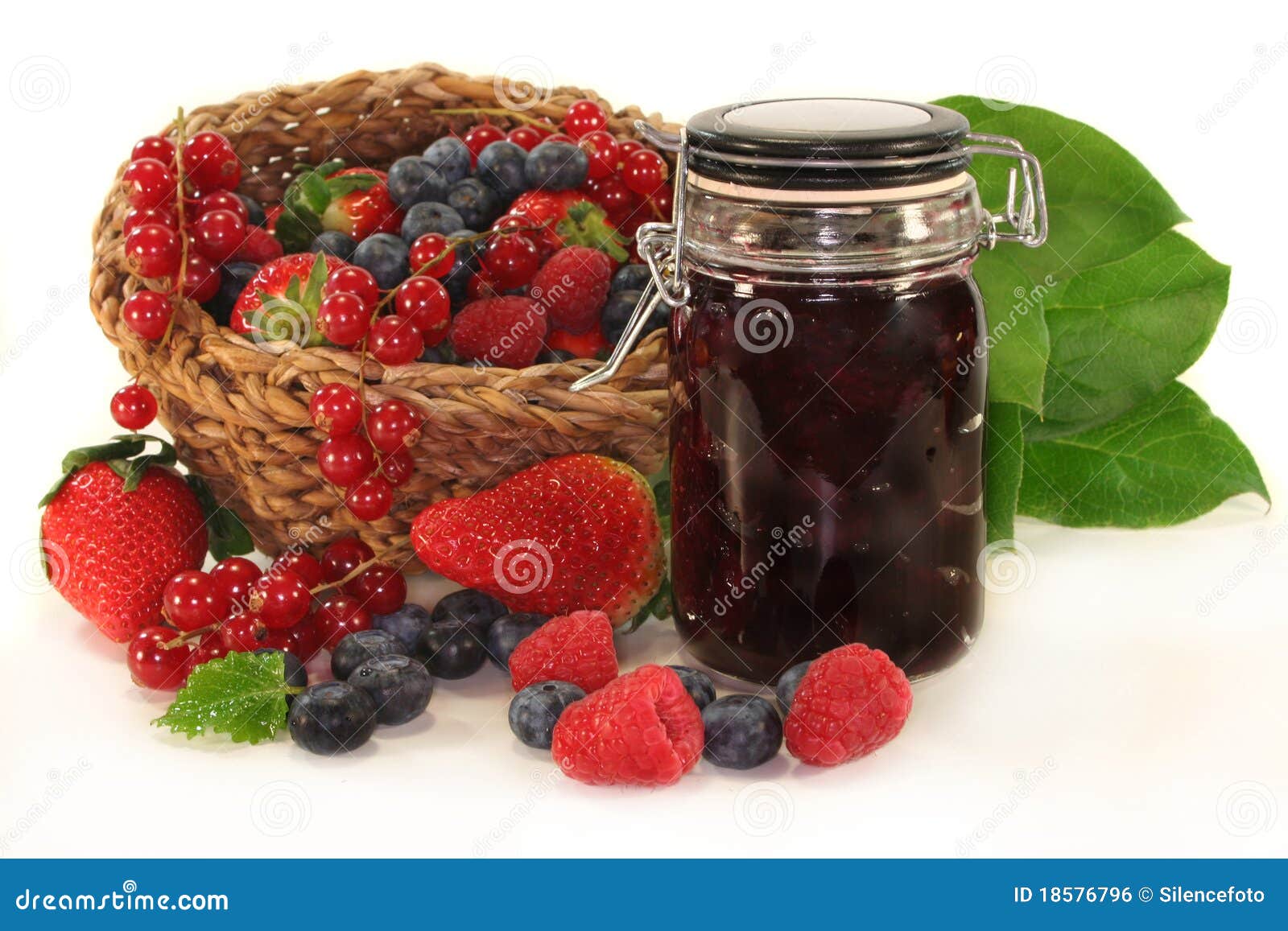 Berry jam stock photo. Image of juicy, leaf, blueberries 18576796