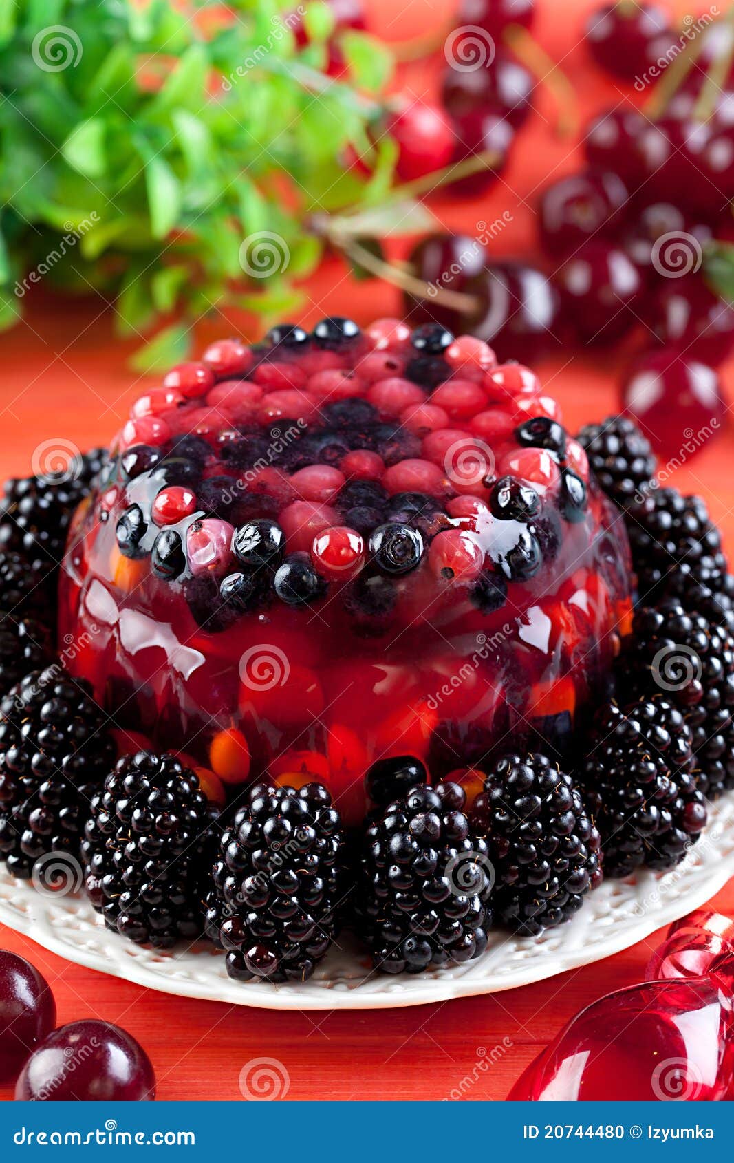 Berry jelly stock photo. Image of diet, cuisine, mint 20744480