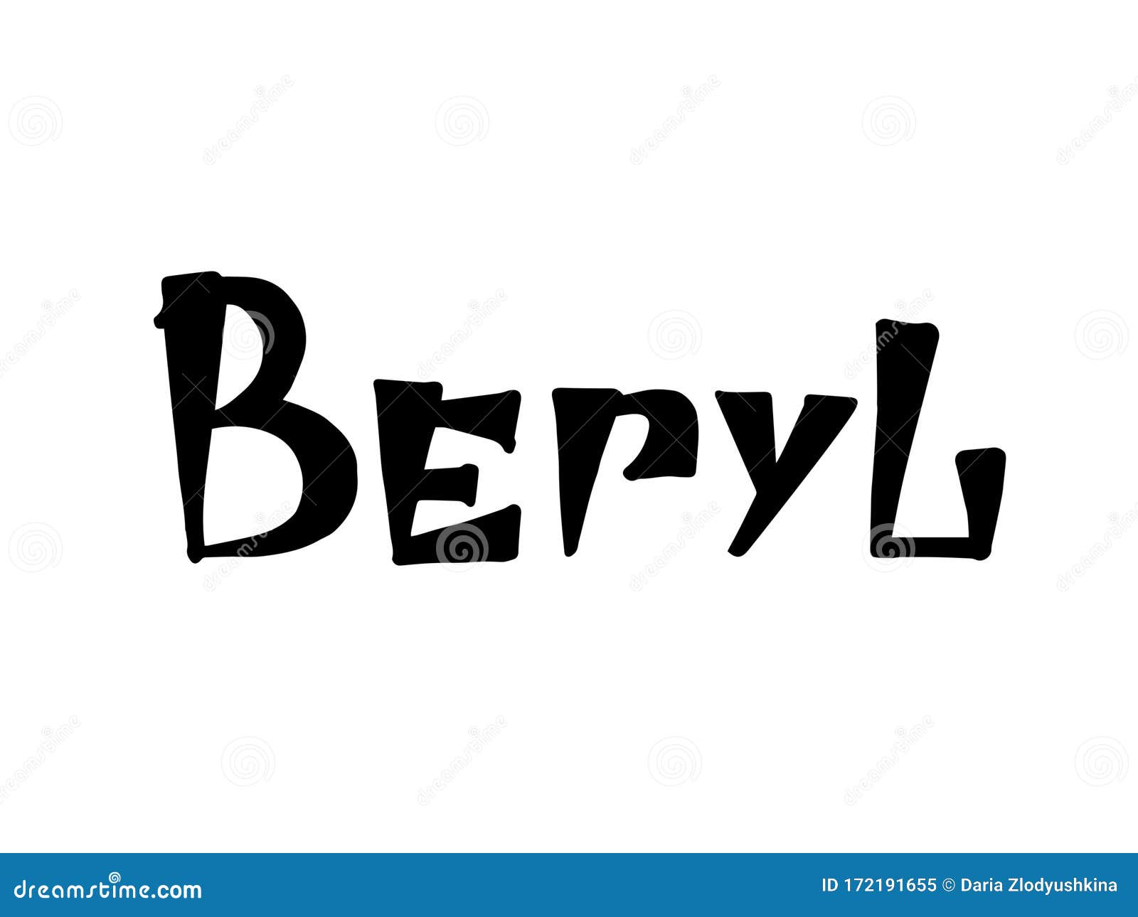 Beryl. Woman`s name stock illustration. Illustration of calligraphy ...