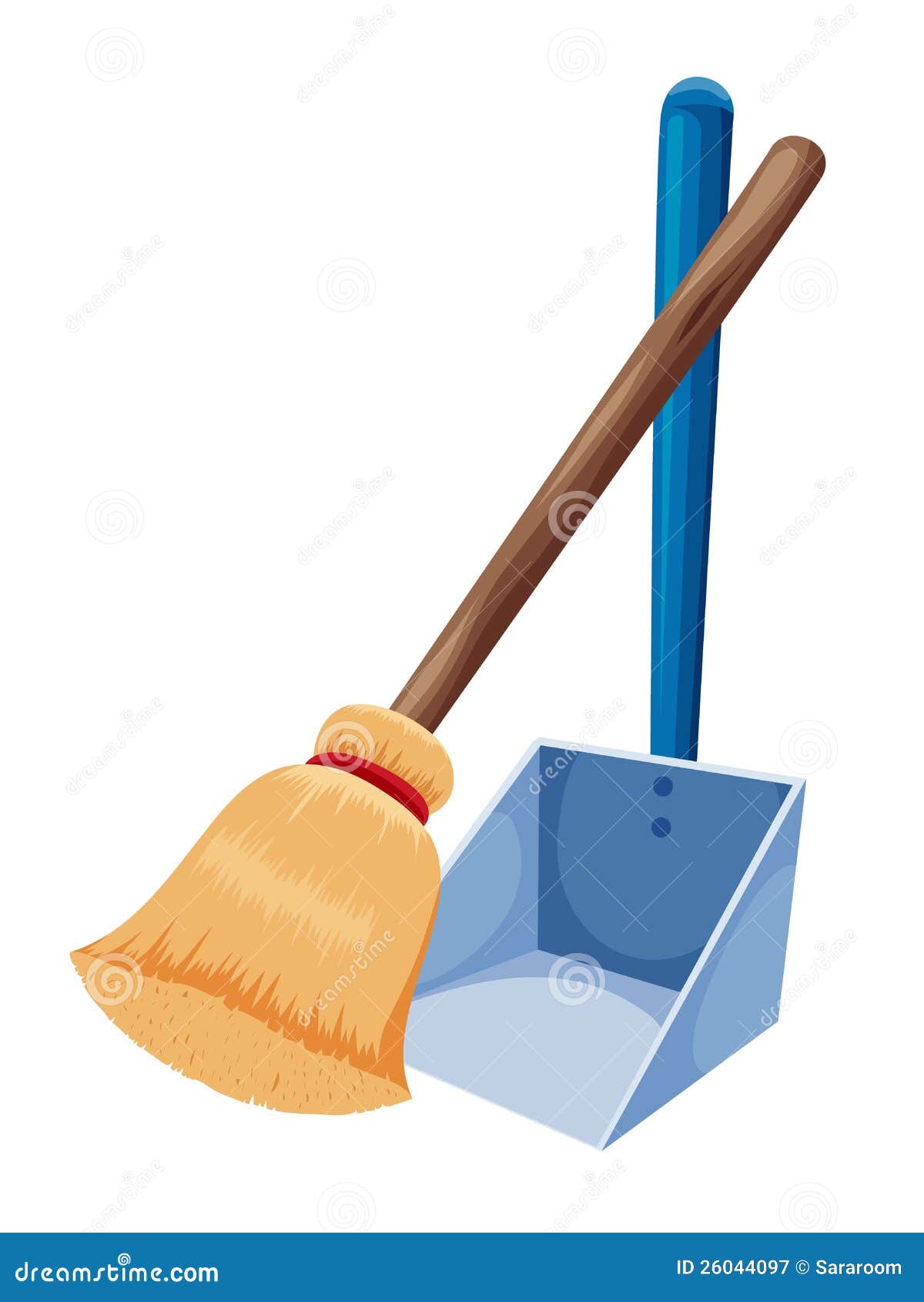 Besen und Dustpan vektor abbildung. Illustration von symbol - 26044097