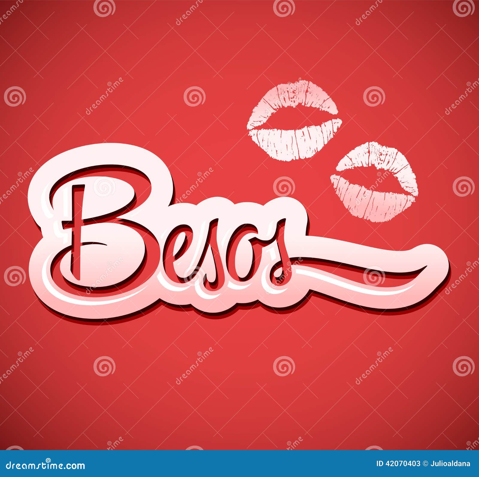 Besos Kussen Spaanse Tekst Vector Illustratie Illustration of