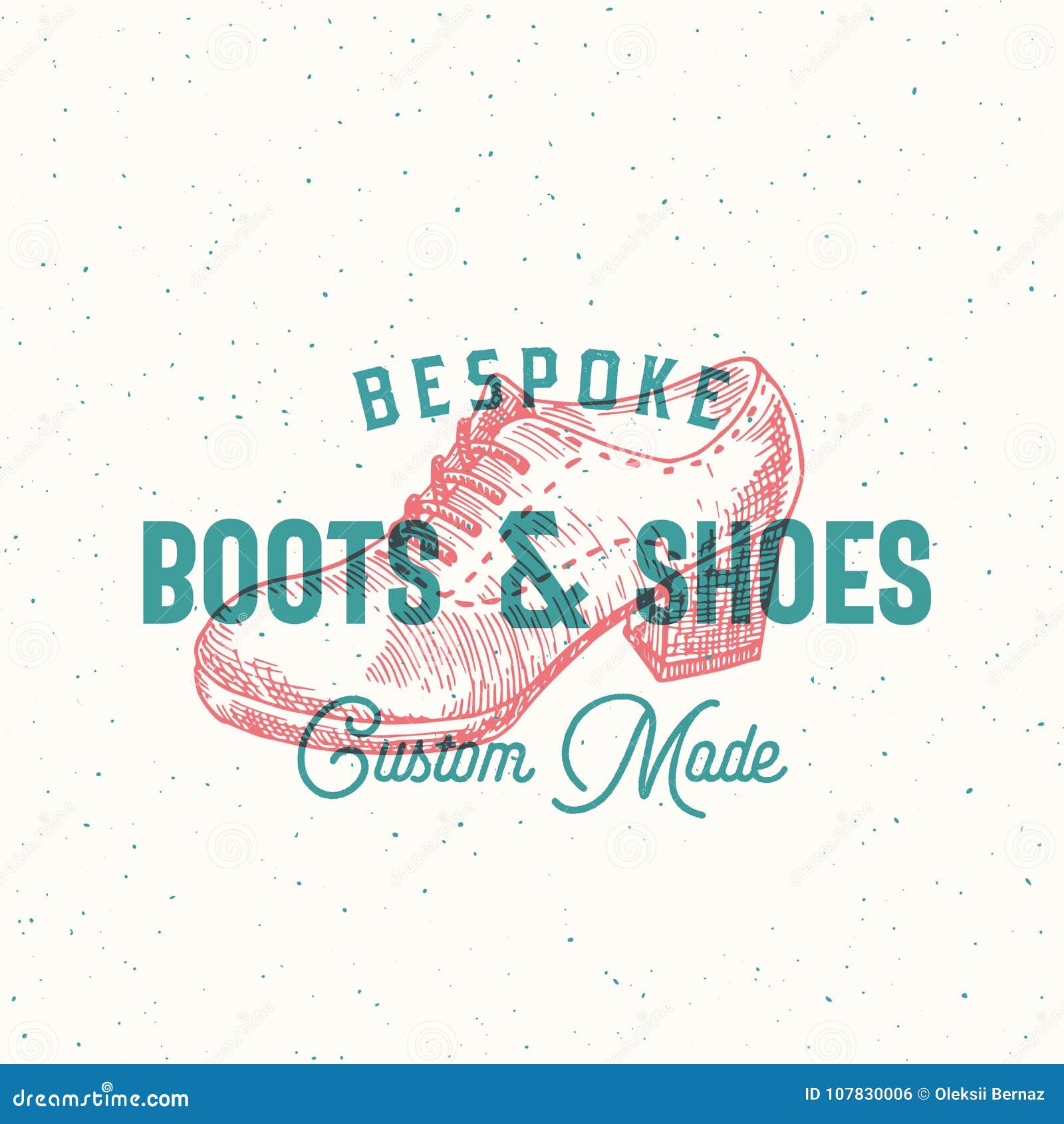 bespoke boots and shoes retro  sign,  or logo template. women shoe  and vintage typography