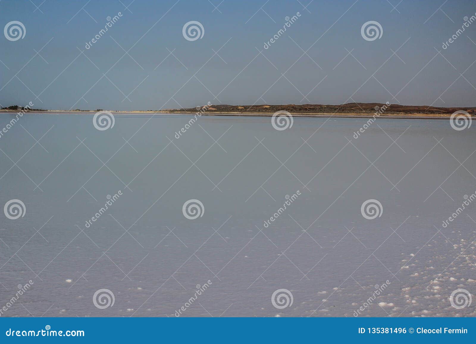 beatiful and natural desert and rose salt in coche island in venezuela