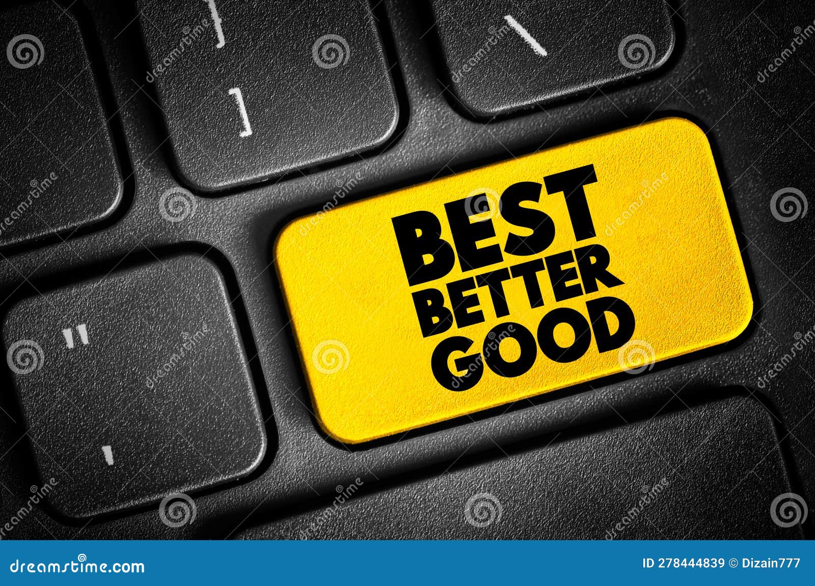 Best Better Good Text Quote on Keyboard, Concept Background Stock Image